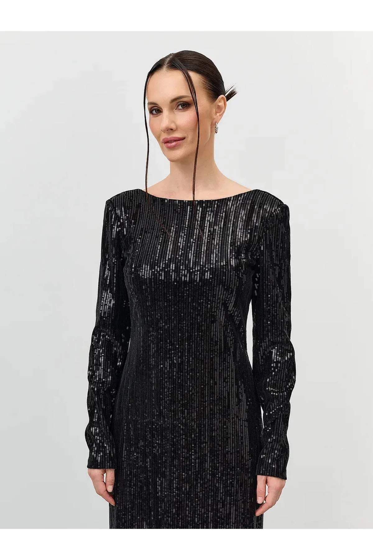 Лимитированная серия элегантное черное  вечернее платье и ремень, 52