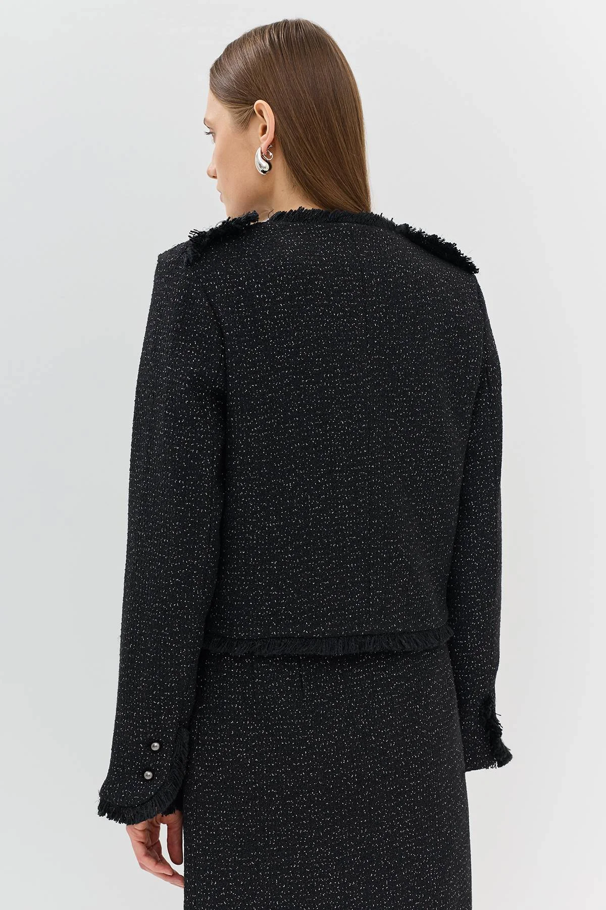 Лимитированная серия черный жакет с ремнем, 42