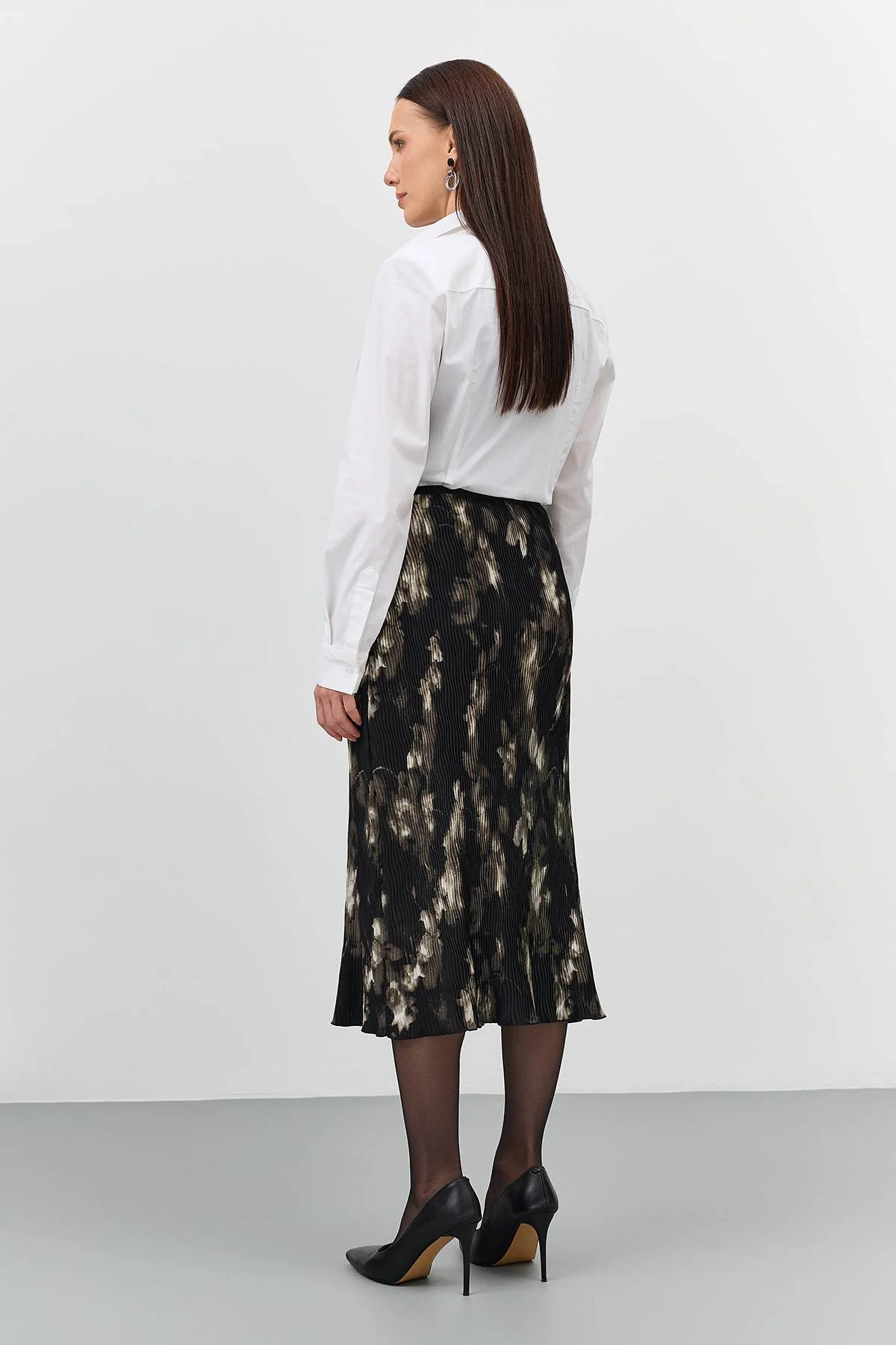 Юбка-плиссе из фактурной ткани, 42