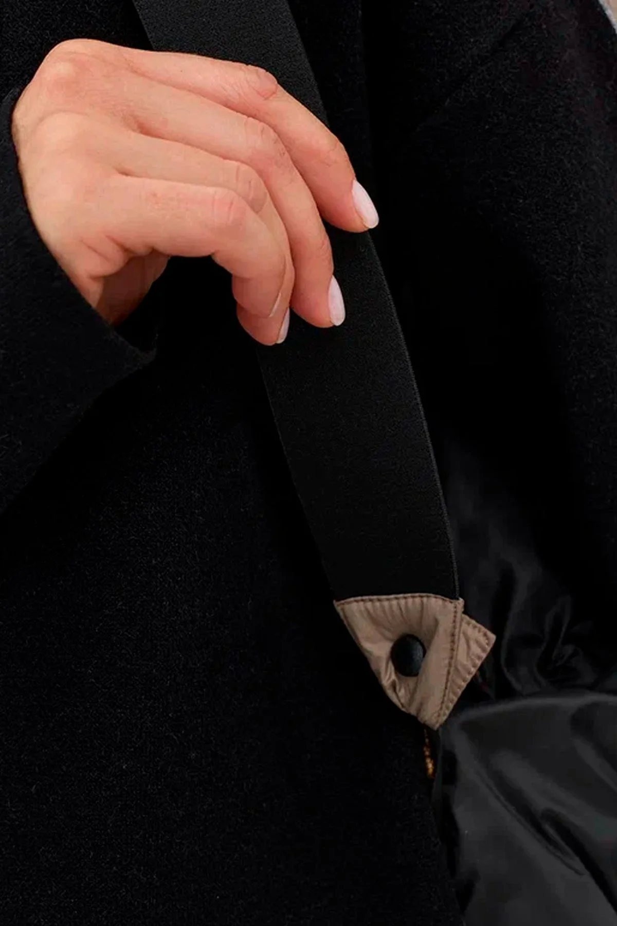 Пальто на натуральном утеплителе с контрастными деталями, 52р