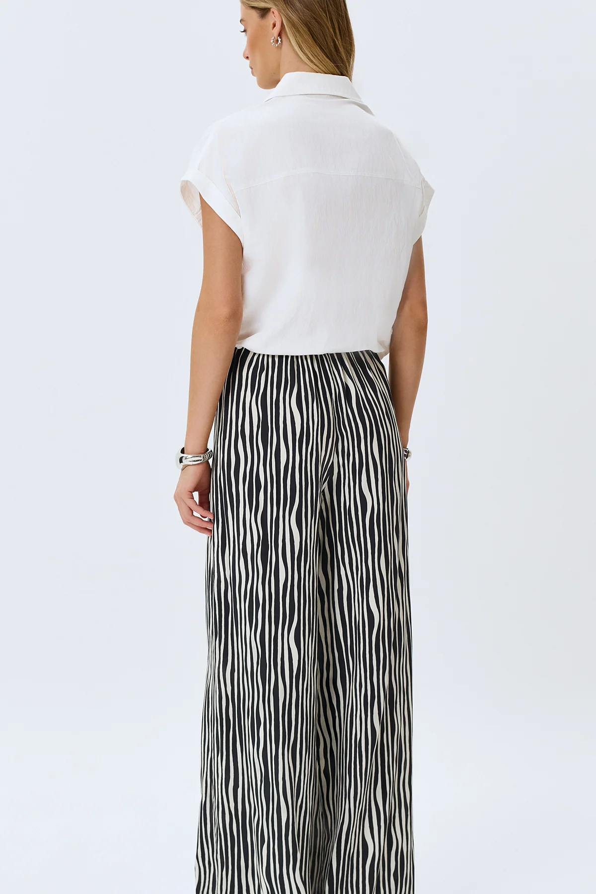 Укороченная рубашка с кулиской, 50