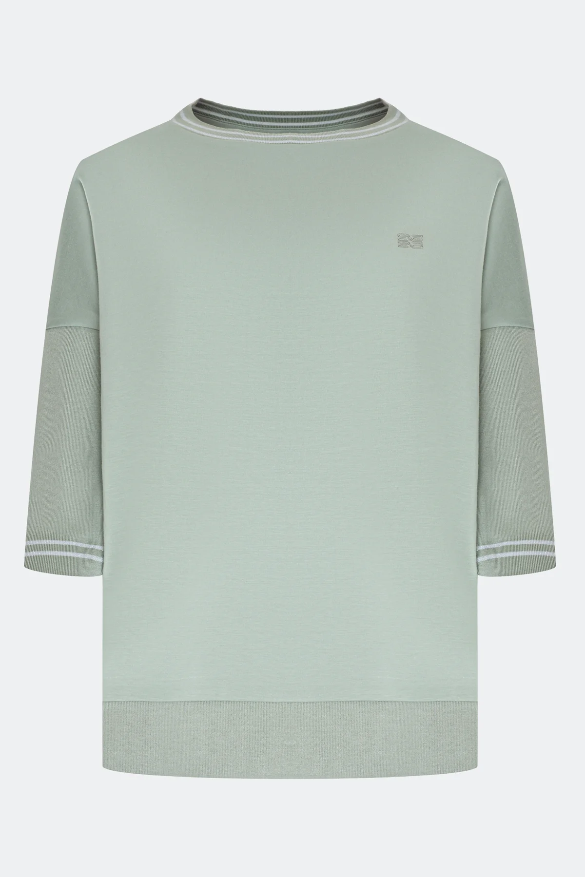 Свободный джемпер с вязаными рукавами, 42