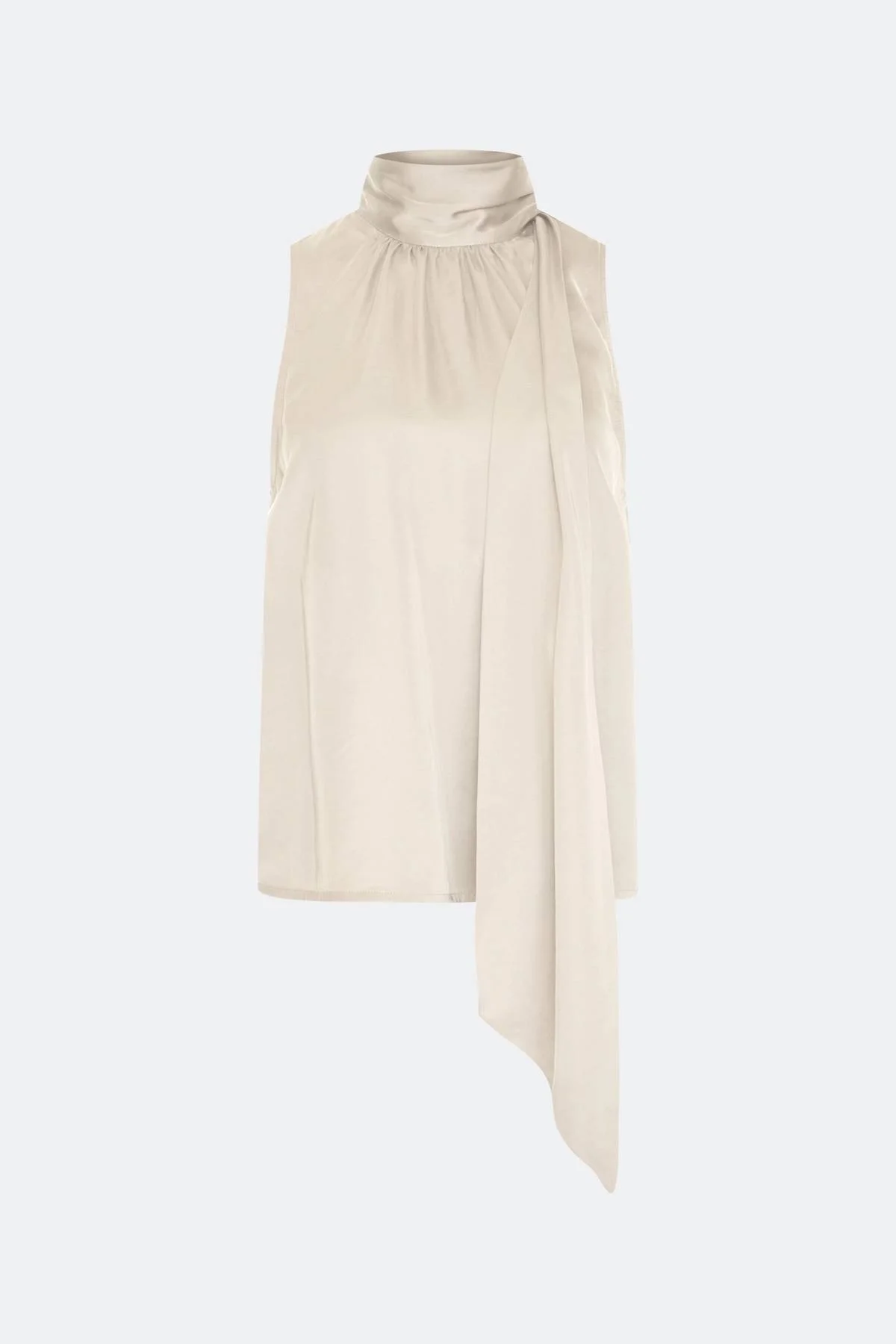 Топ халтер со струящимся шарфом молочный, 46