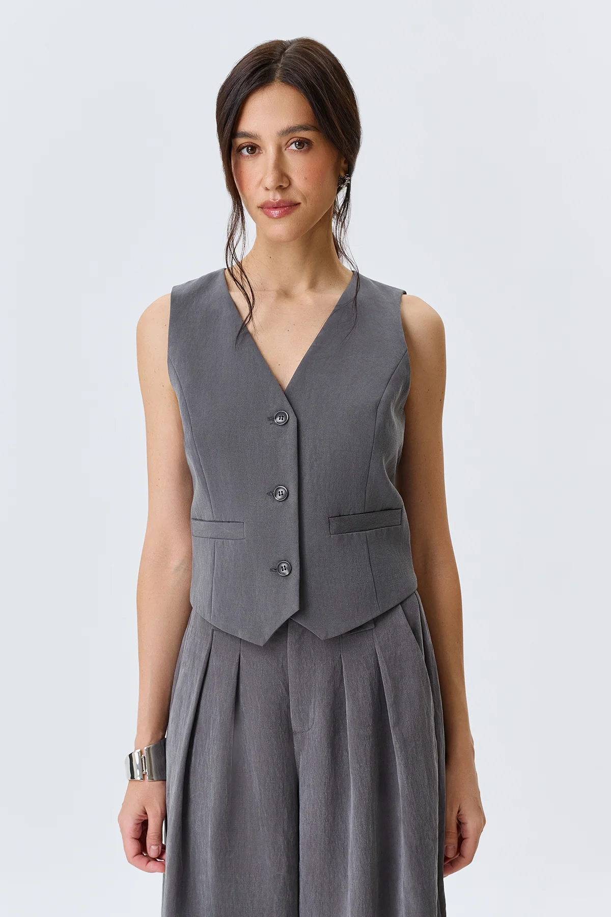 Укороченный жилет из лиоцелла, 42