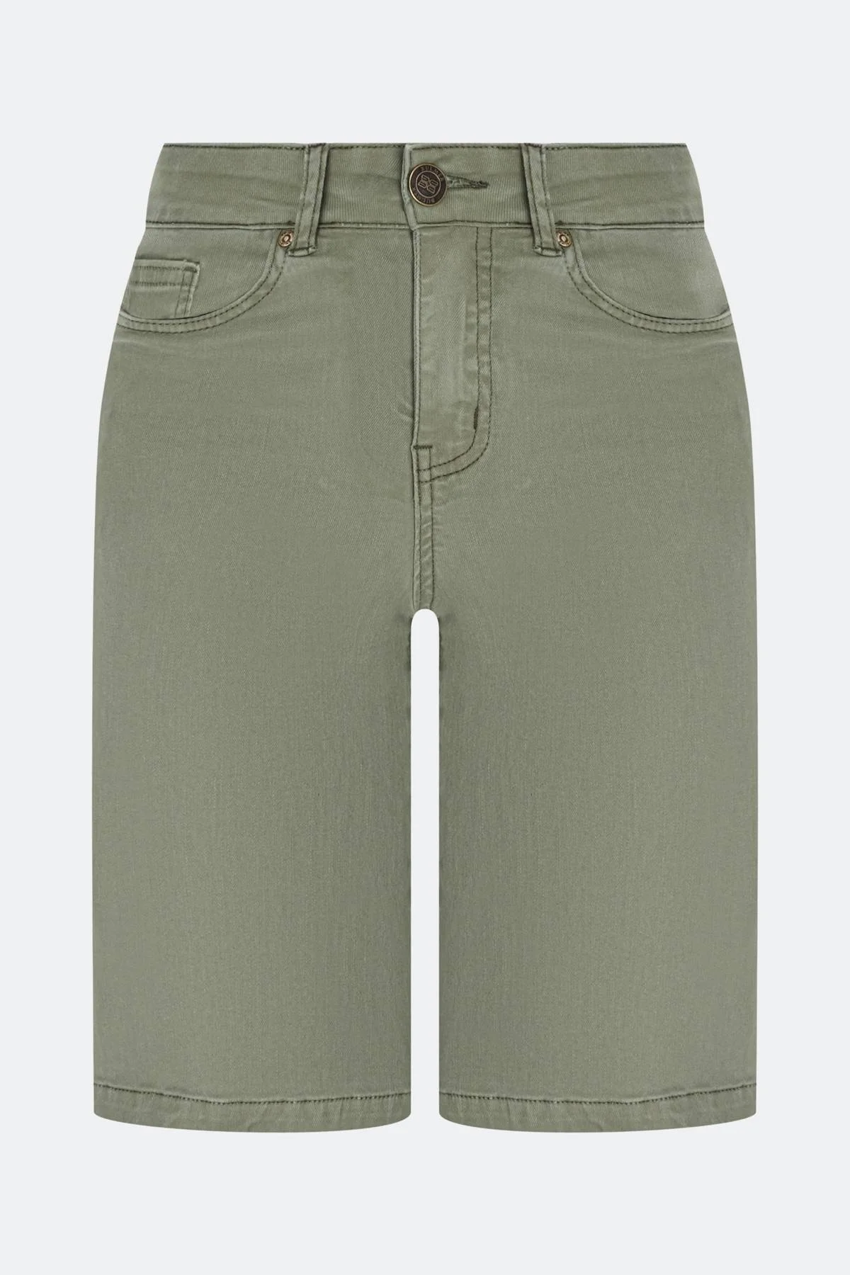 Оливковые джинсовые шорты, 42