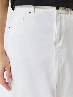 Юбка джинсовая миди летняя с разрезом, 42