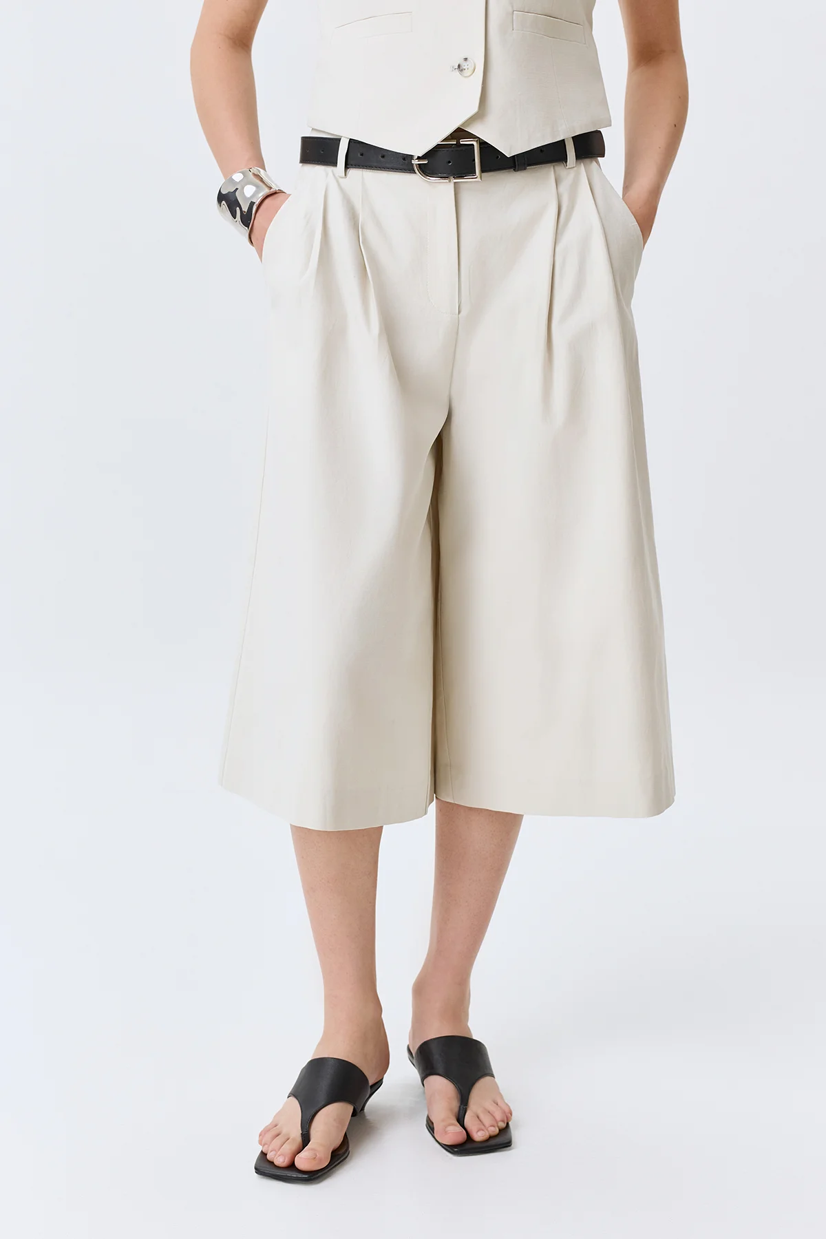 Удлиненные бермуды из лиоцелла и хлопка, 52