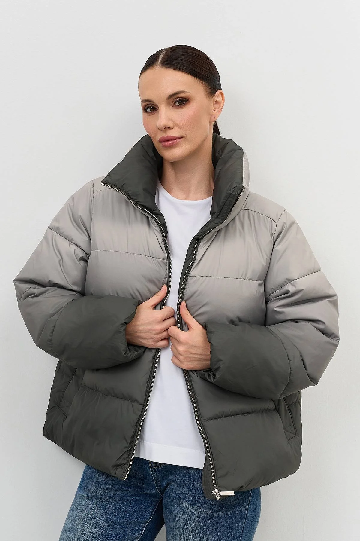 Лимитированная серия куртка с градиентным принтом и палантин, 40