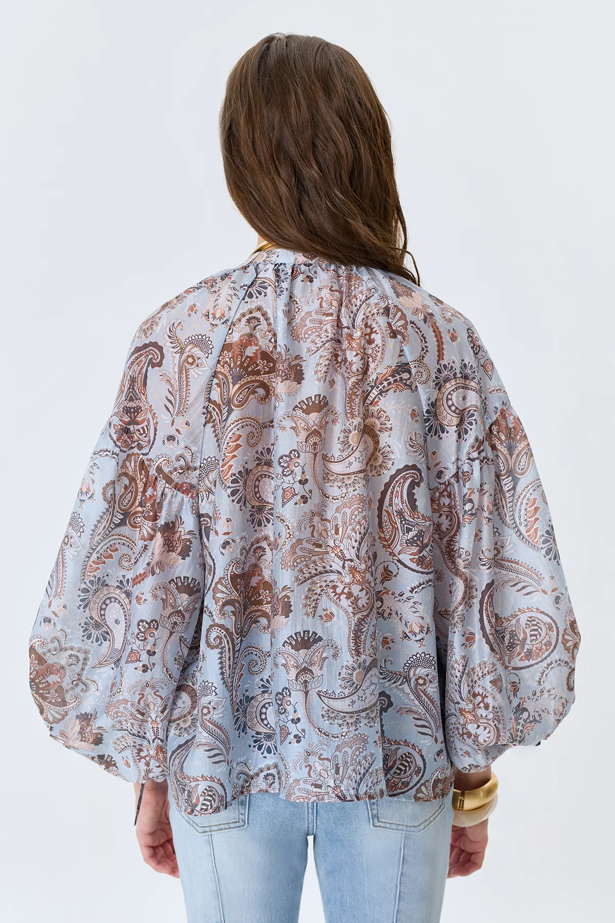 Романтичная блузка с принтом "Пейсли", 48