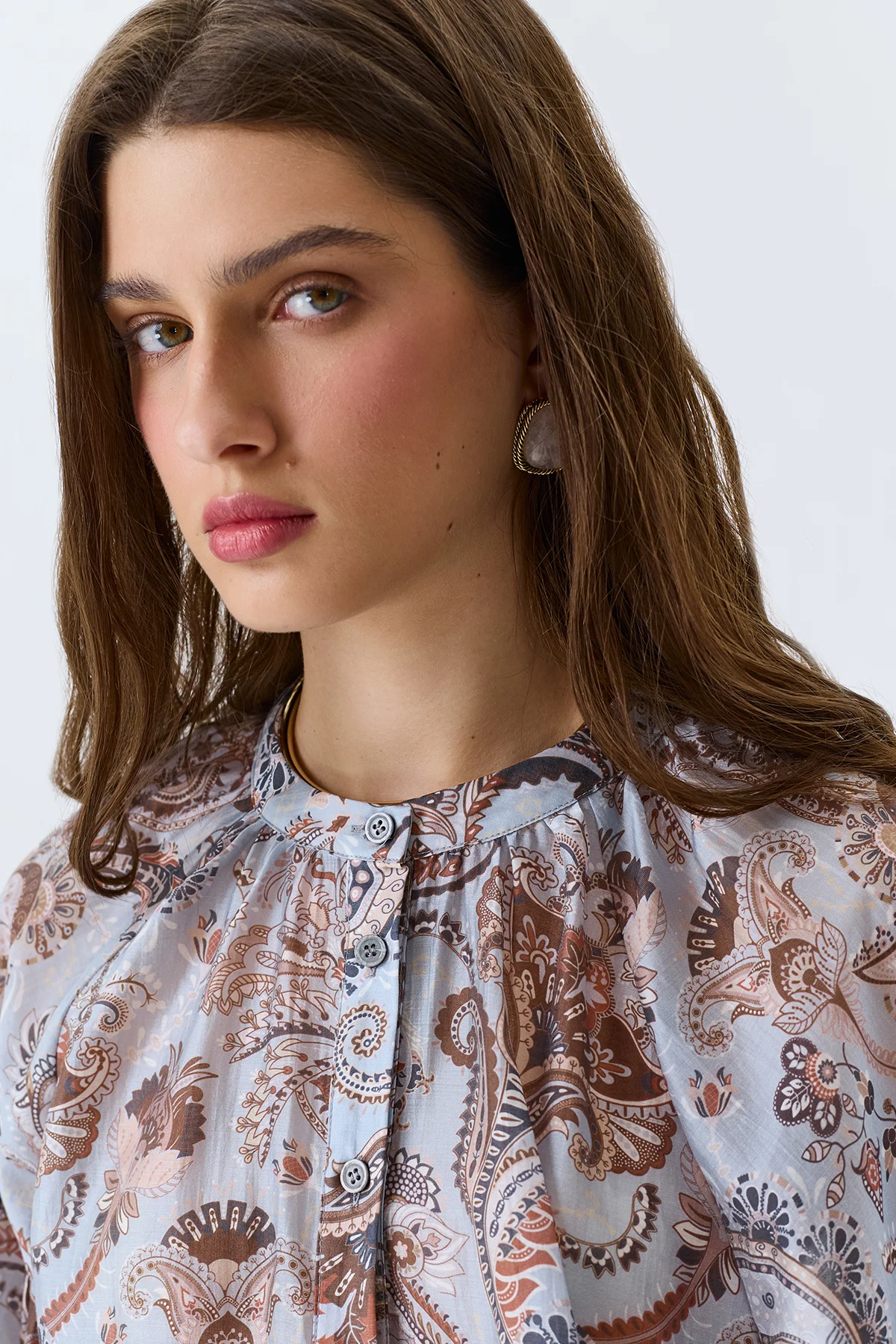 Романтичная блузка с принтом "Пейсли", 44