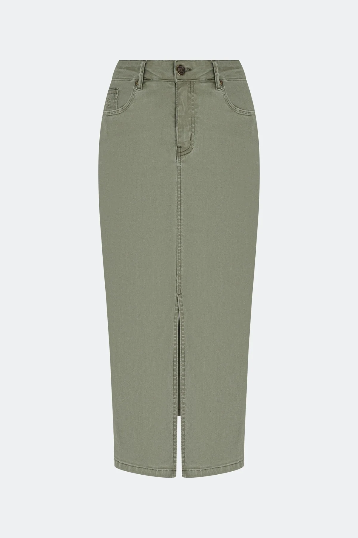 Оливковая джинсовая юбка, 44