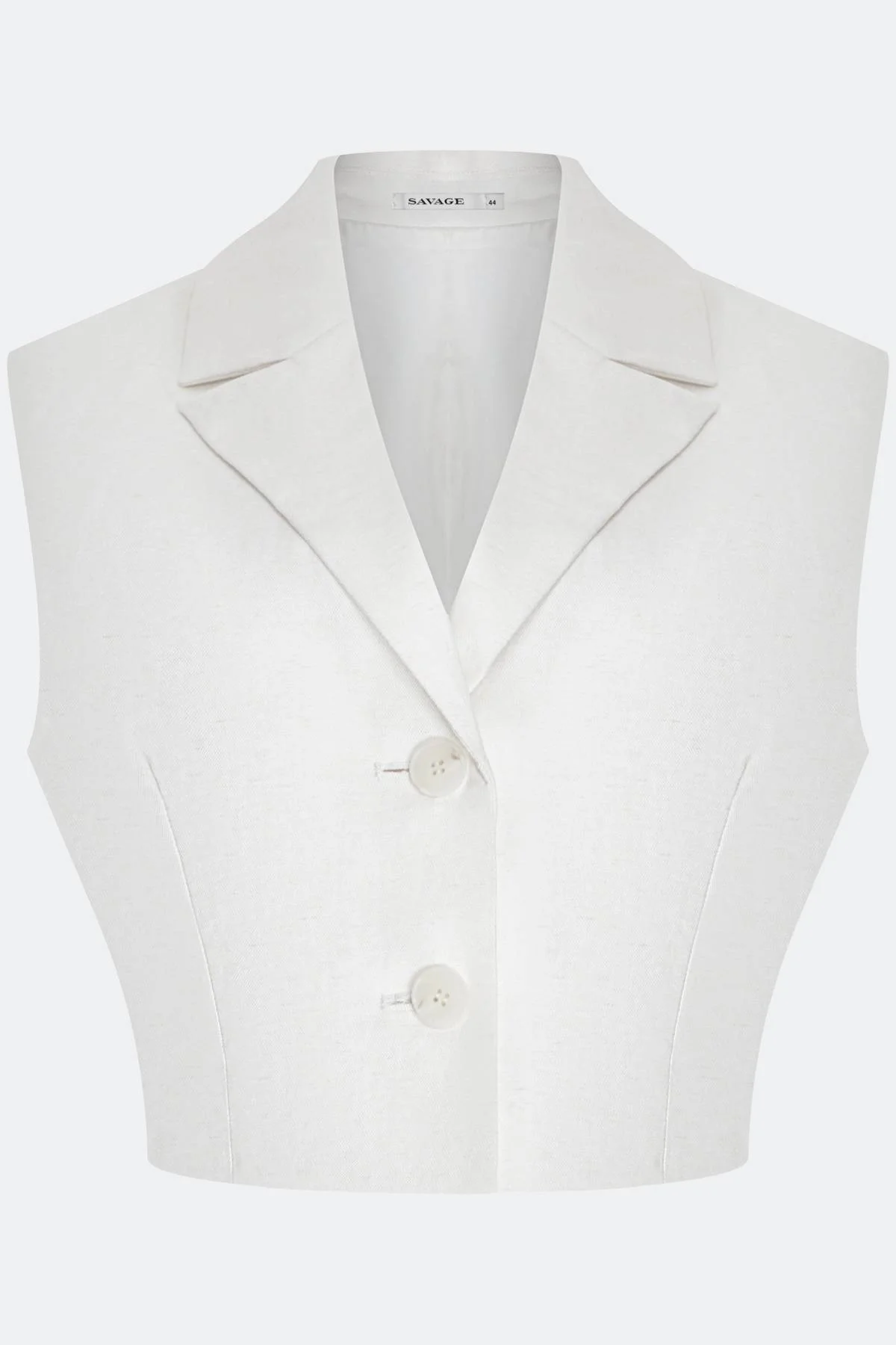 Укороченный жилет из вискозы белый, 40