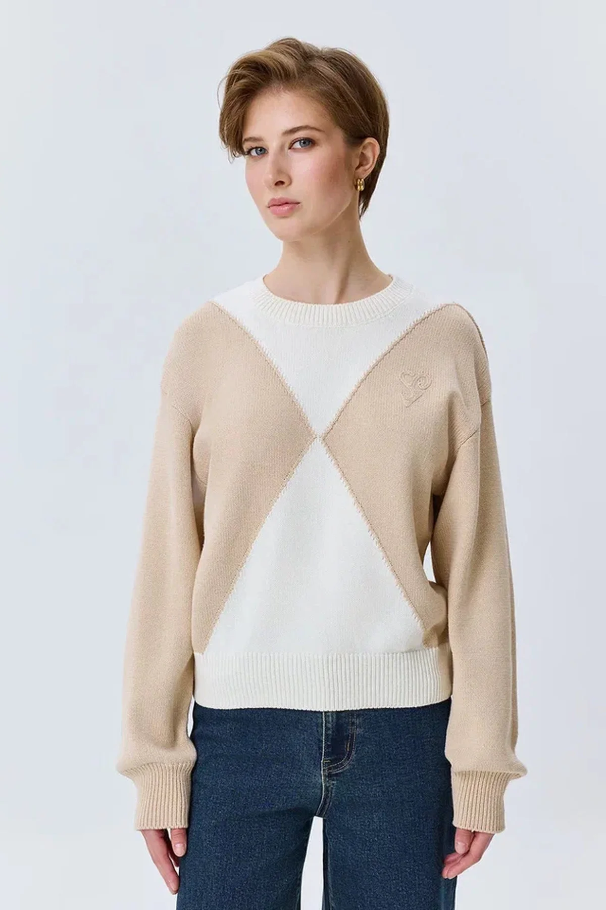 Свитер в стиле "color block", 50