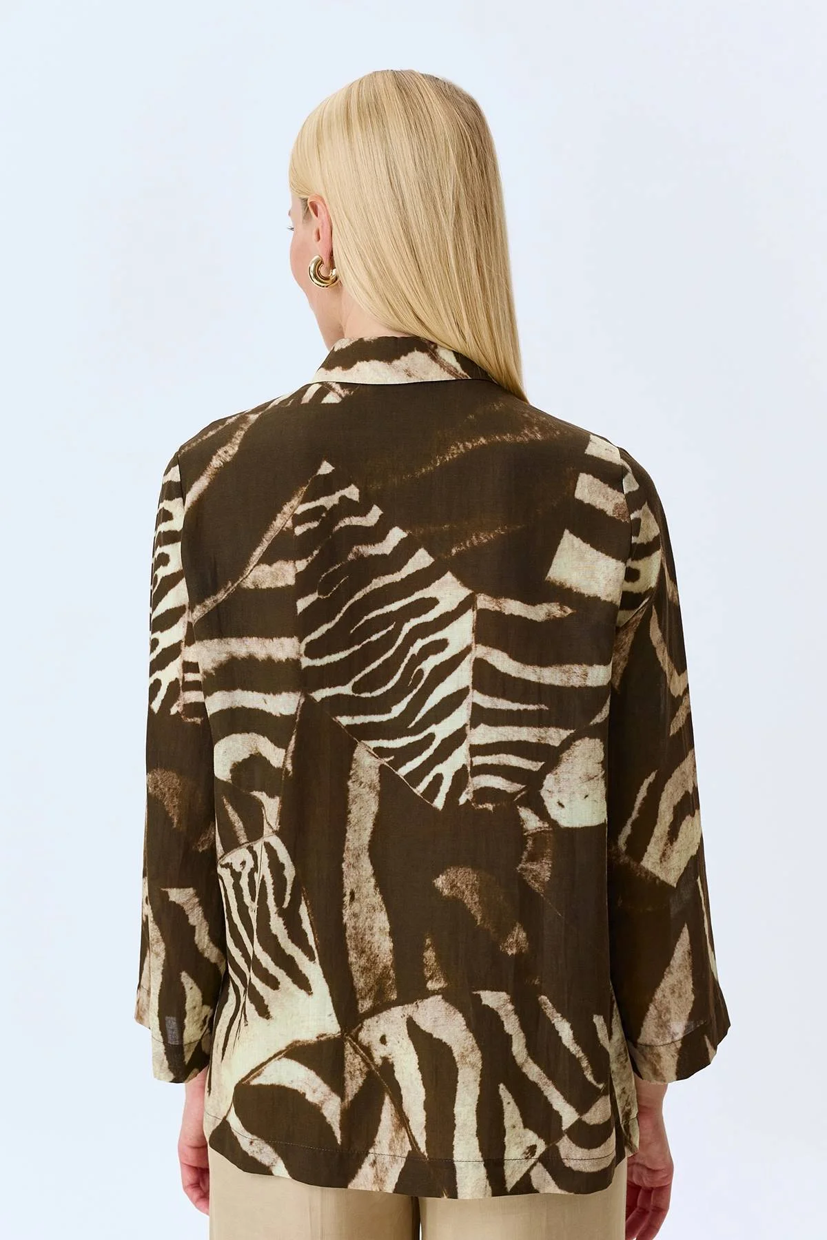 Блузка из тенселя в стиле "Сафари", 42