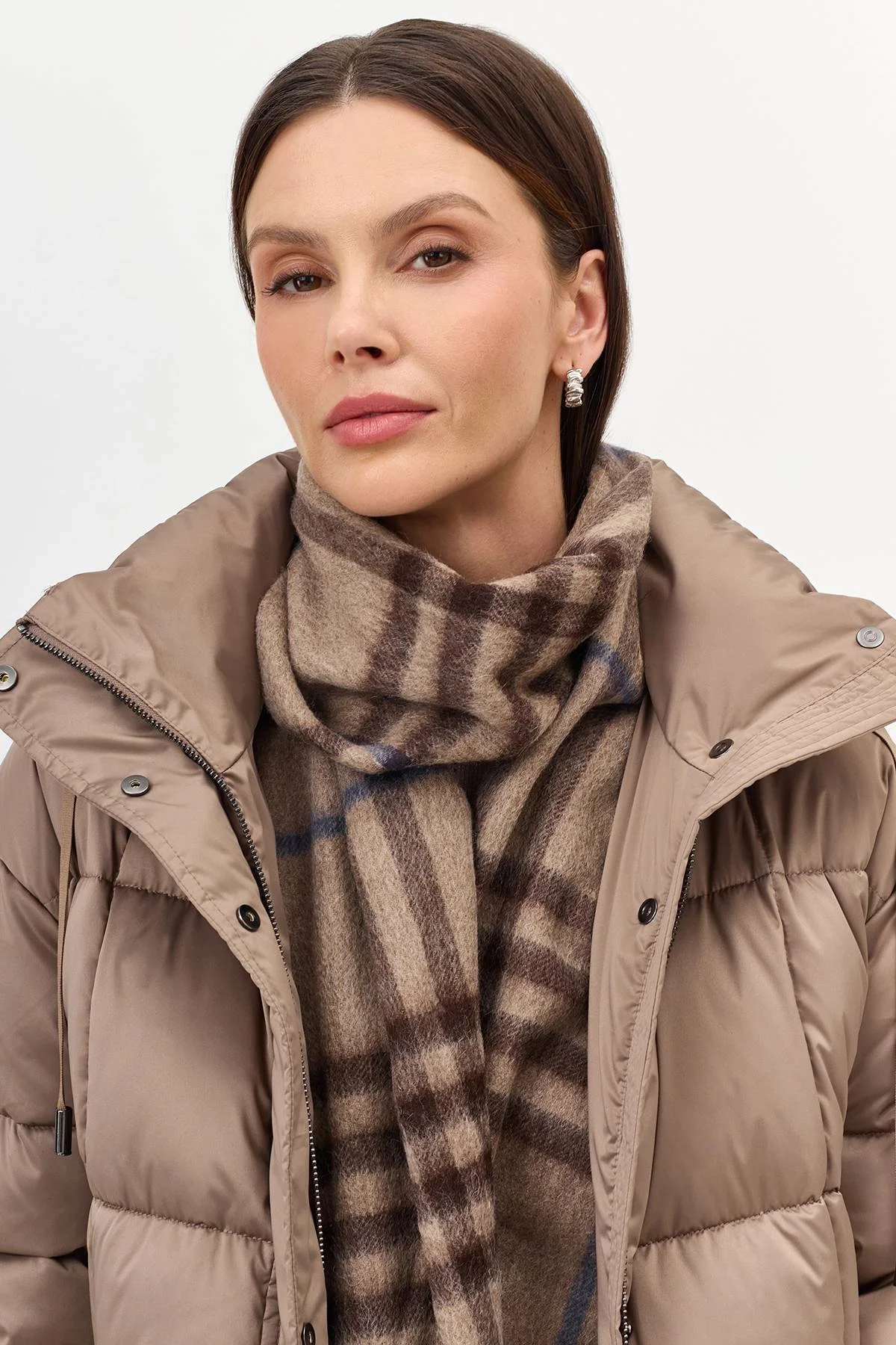 Шарф в клетку из 100% шерсти, One