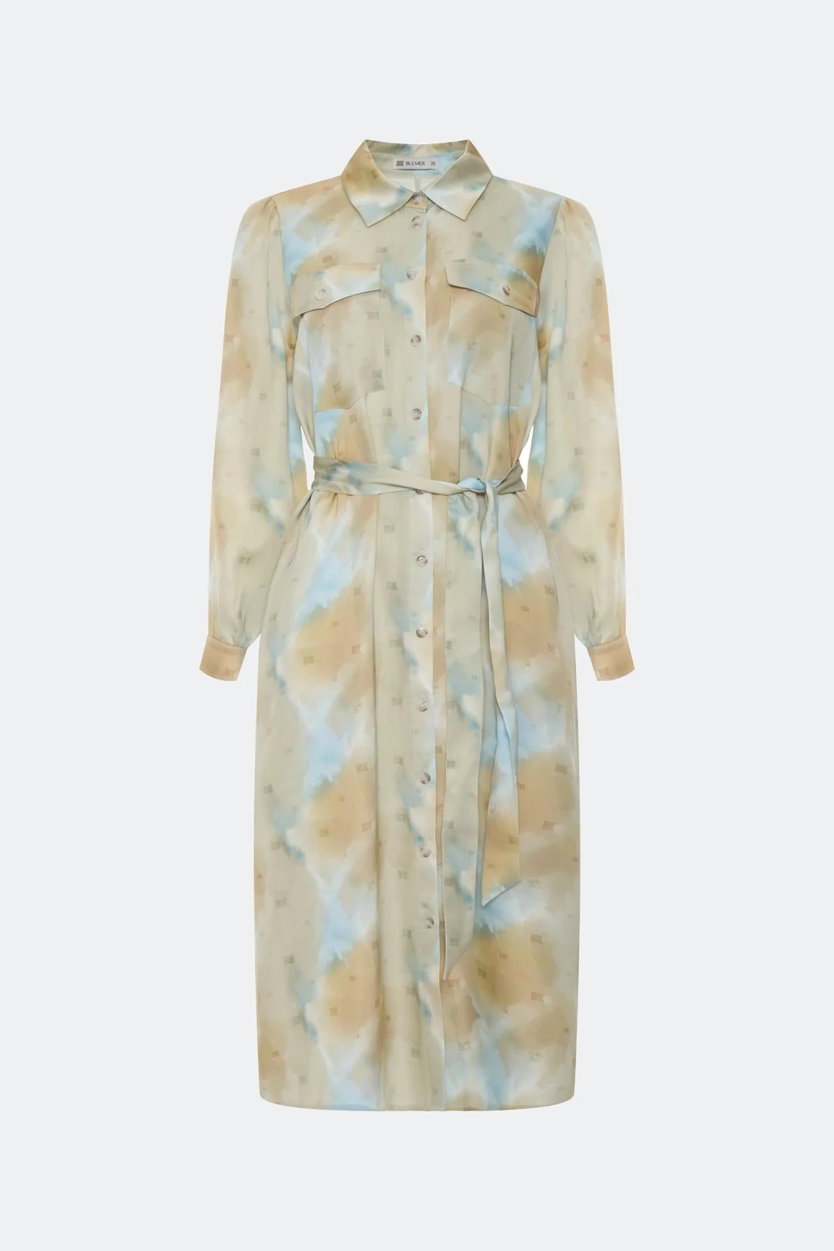 Платье-рубашка с абстрактным принтом, 40