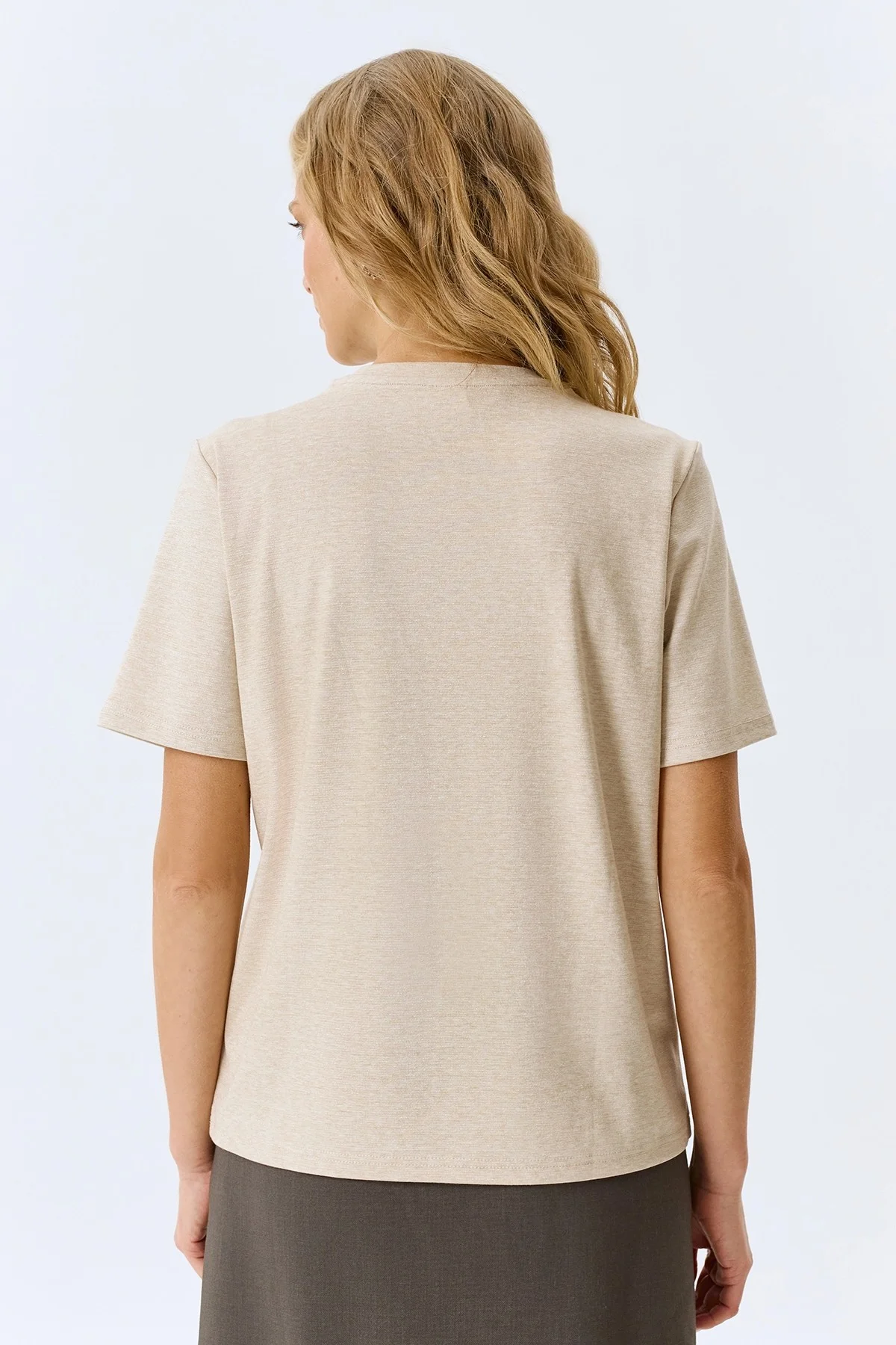 Меланжевая футболка из смесовой вискозы, 38