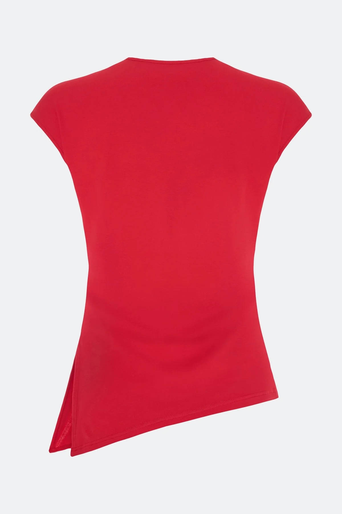 Асимметричный красный топ с высоким разрезом, 50