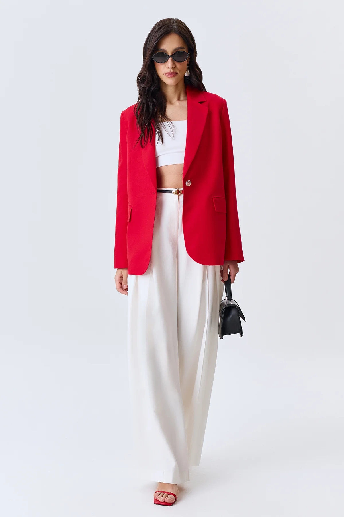 Льняной однобортный жакет, 46