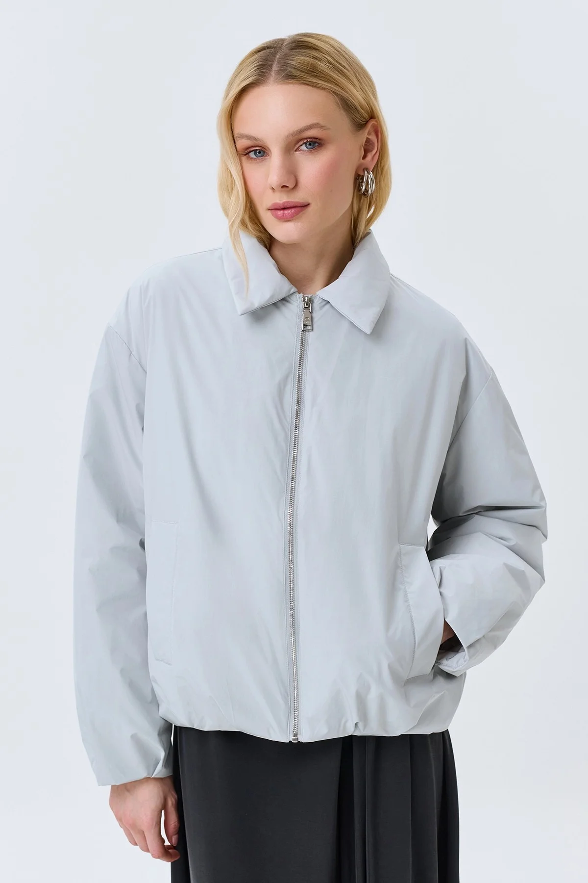 Укороченный утепленный бомбер, 44