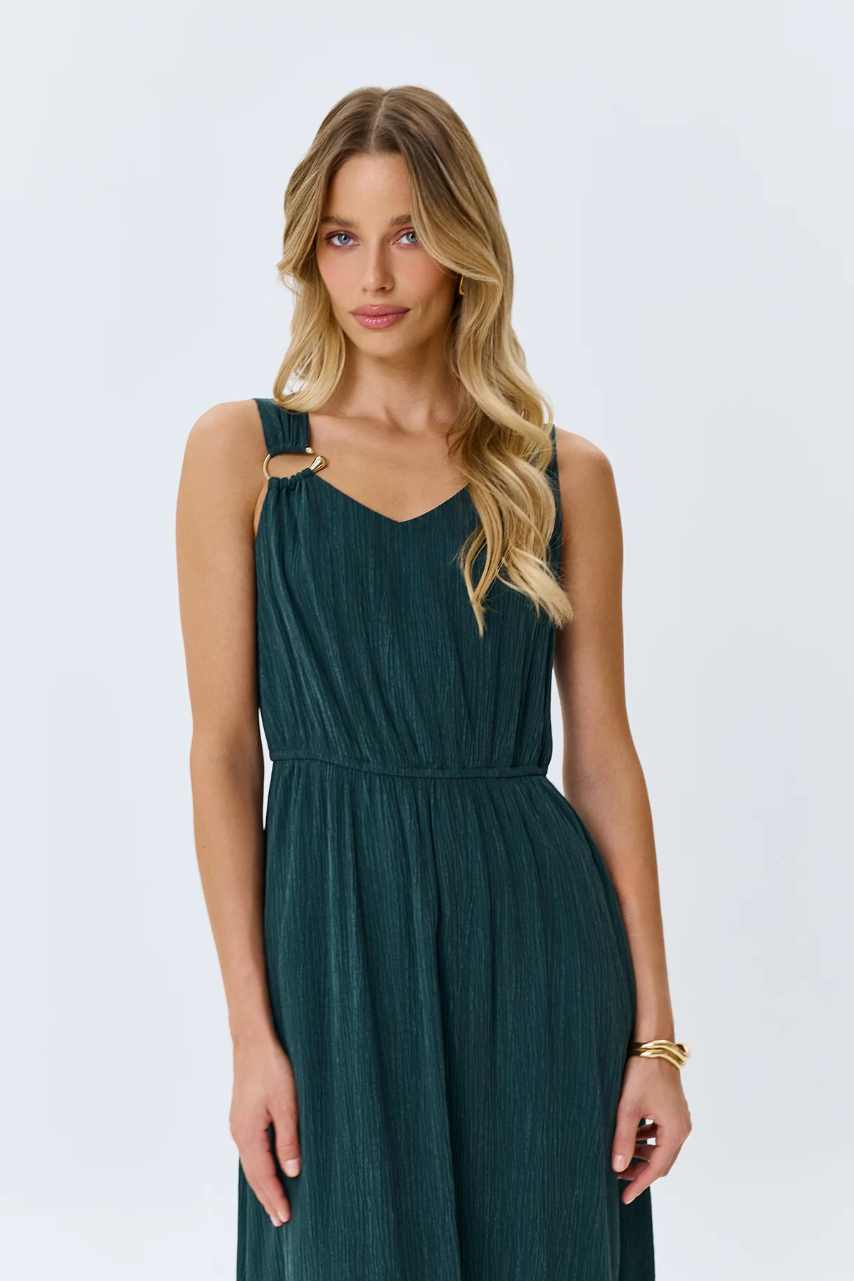 Платье из фактурного тенселя, 50