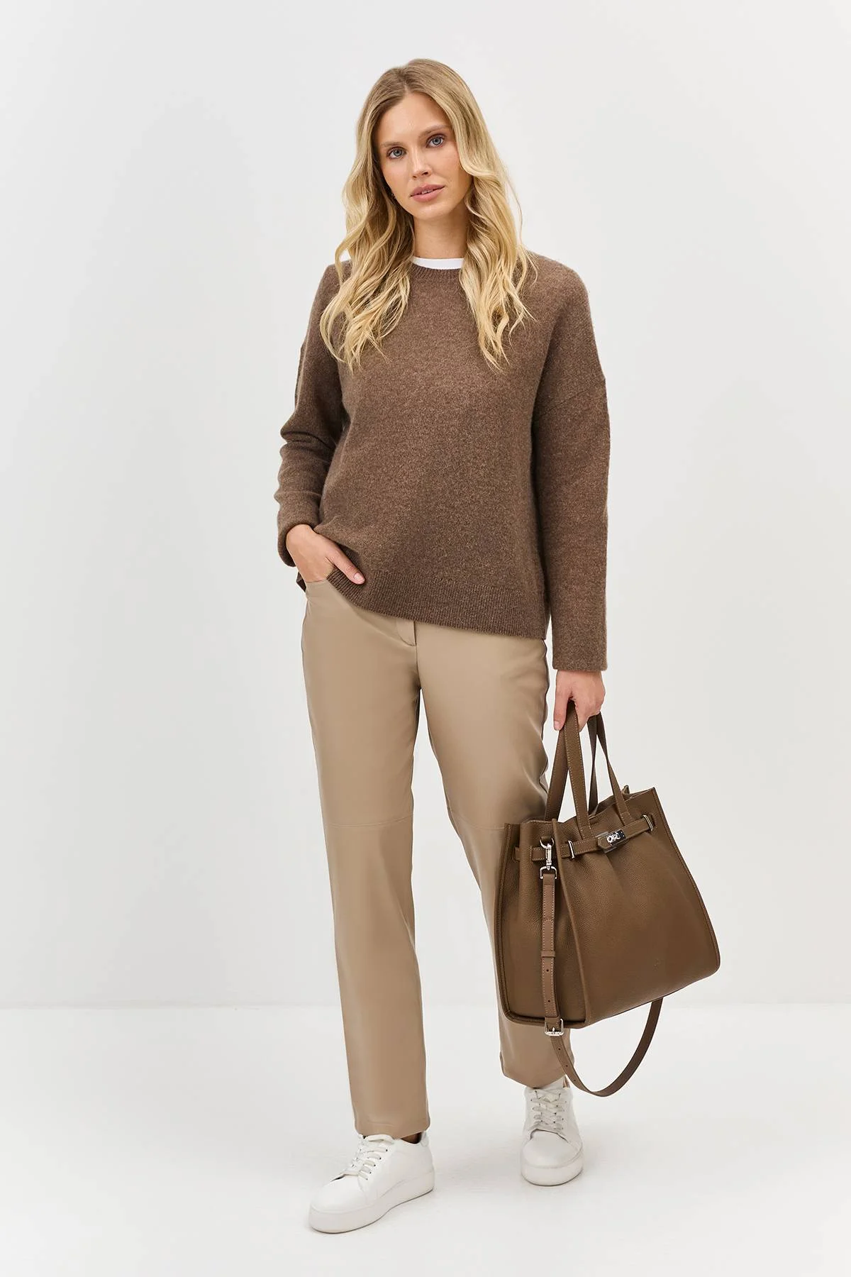 Лимитированная серия уютный джемпер из 100% кашемира и ремень, 38