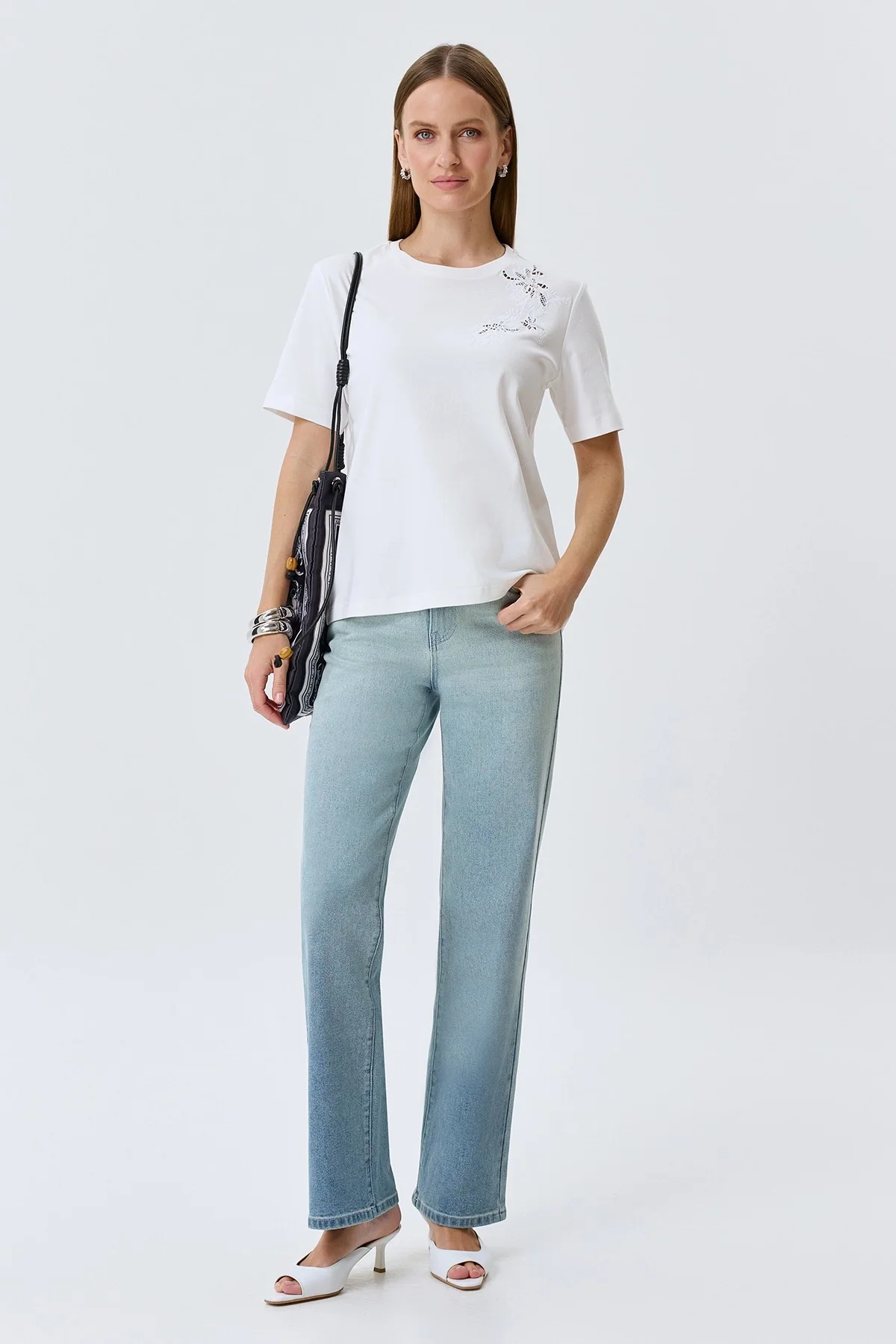 Светлые джинсы Wide leg, 36