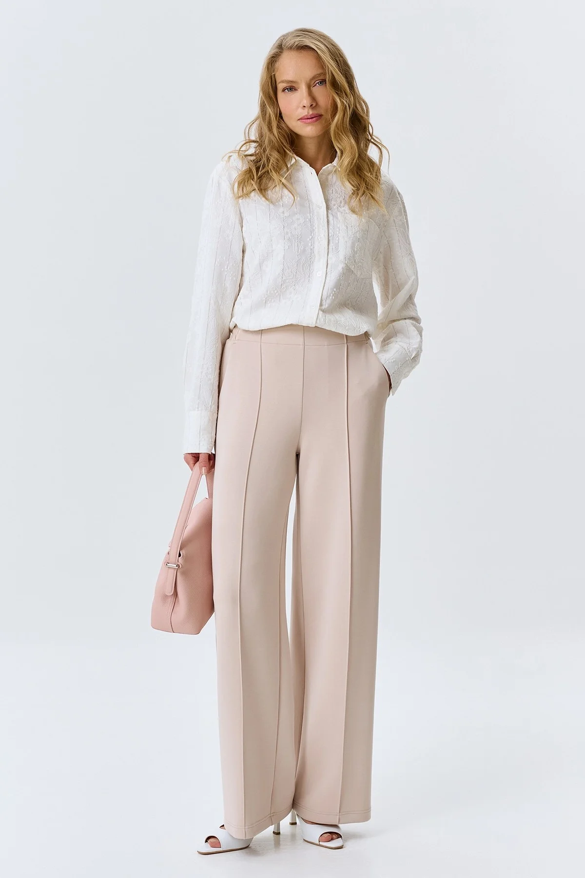 Брюки из мягкого модала с застроченными стрелками, 40