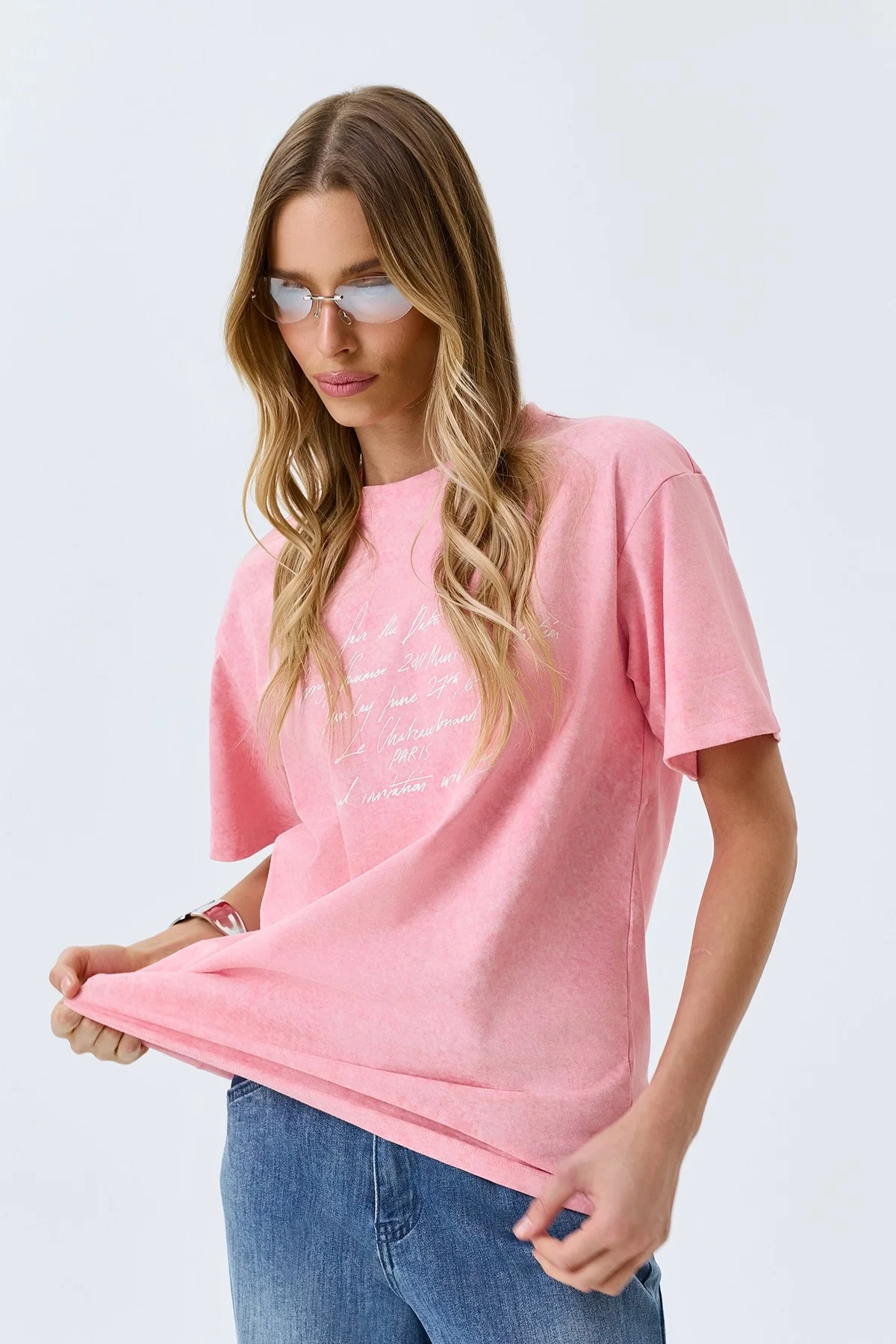 Oversize футболка с эффектом варки, 50