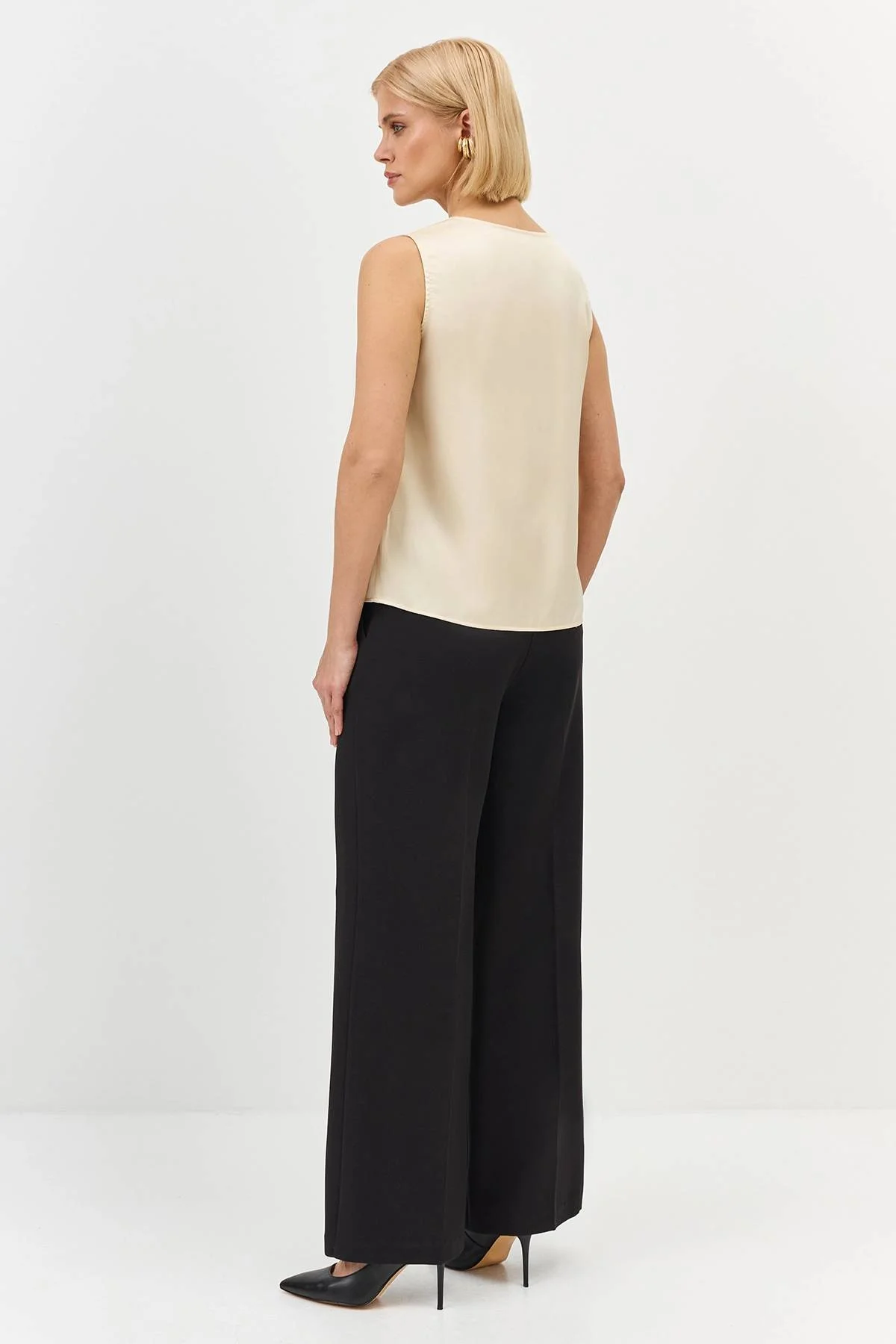 Лимитрированная серия широкие брюки с мягкими стрелками и ремень, 36