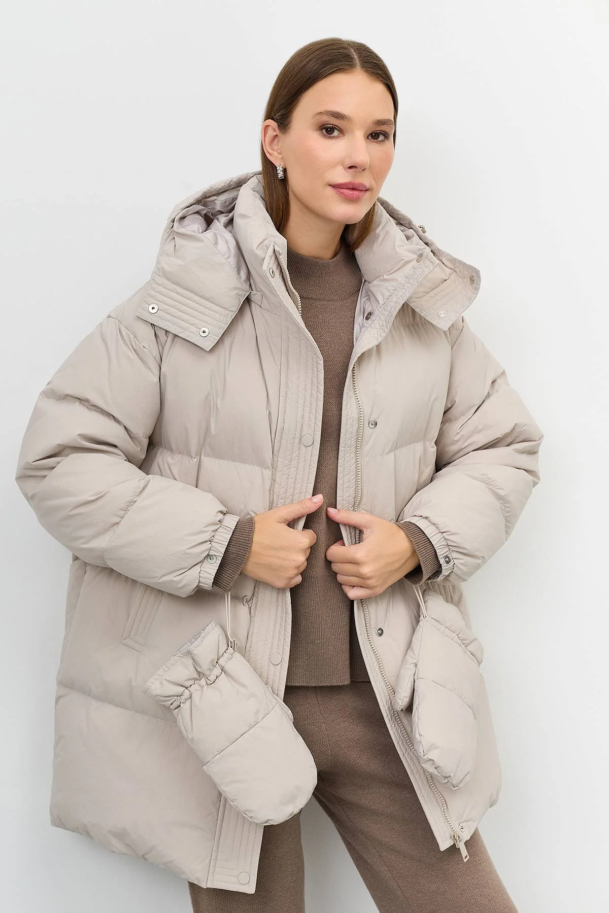 Лимитированная серия пуховик с варежками  , 42