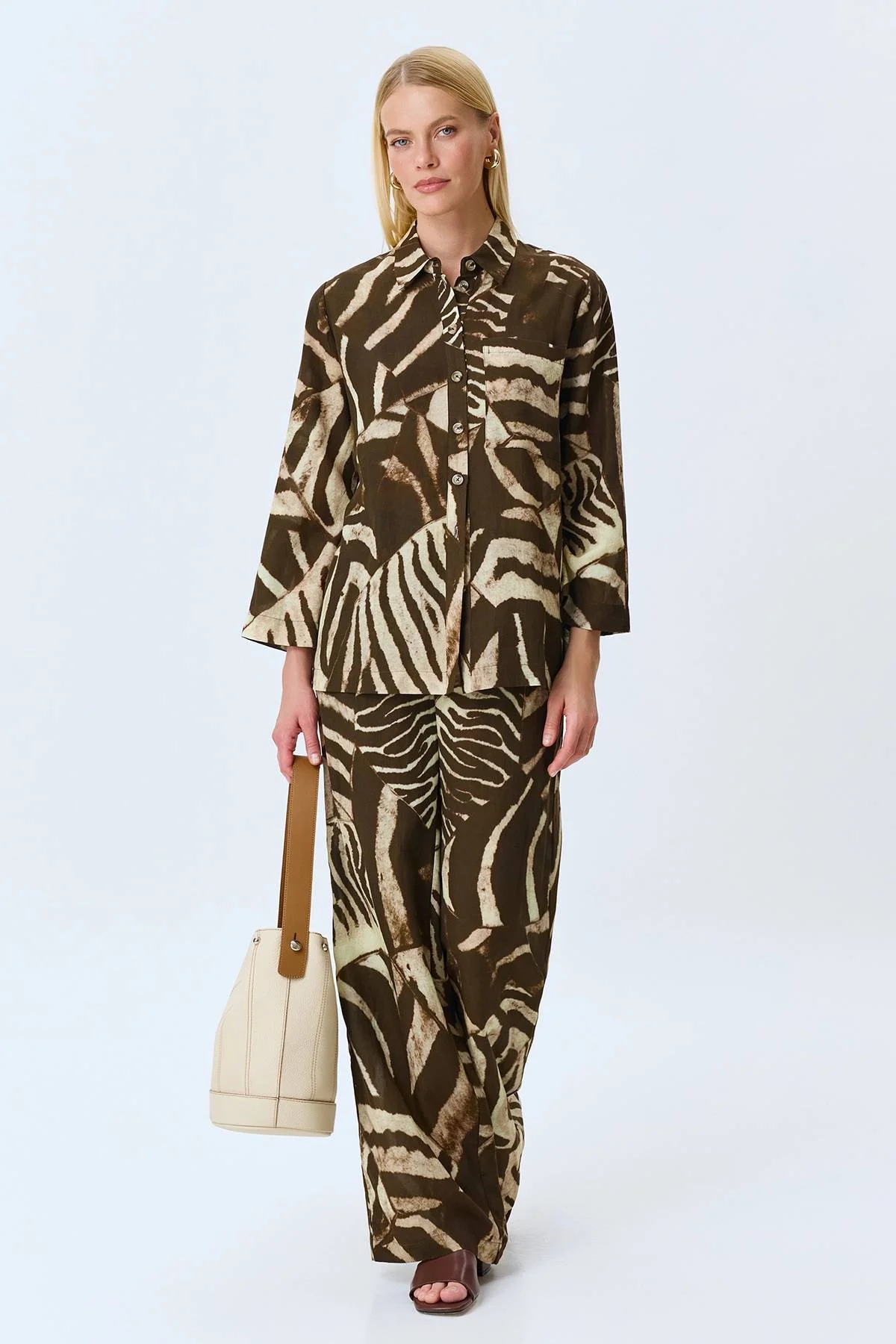 Брюки из тенселя в стиле "Сафари", 40