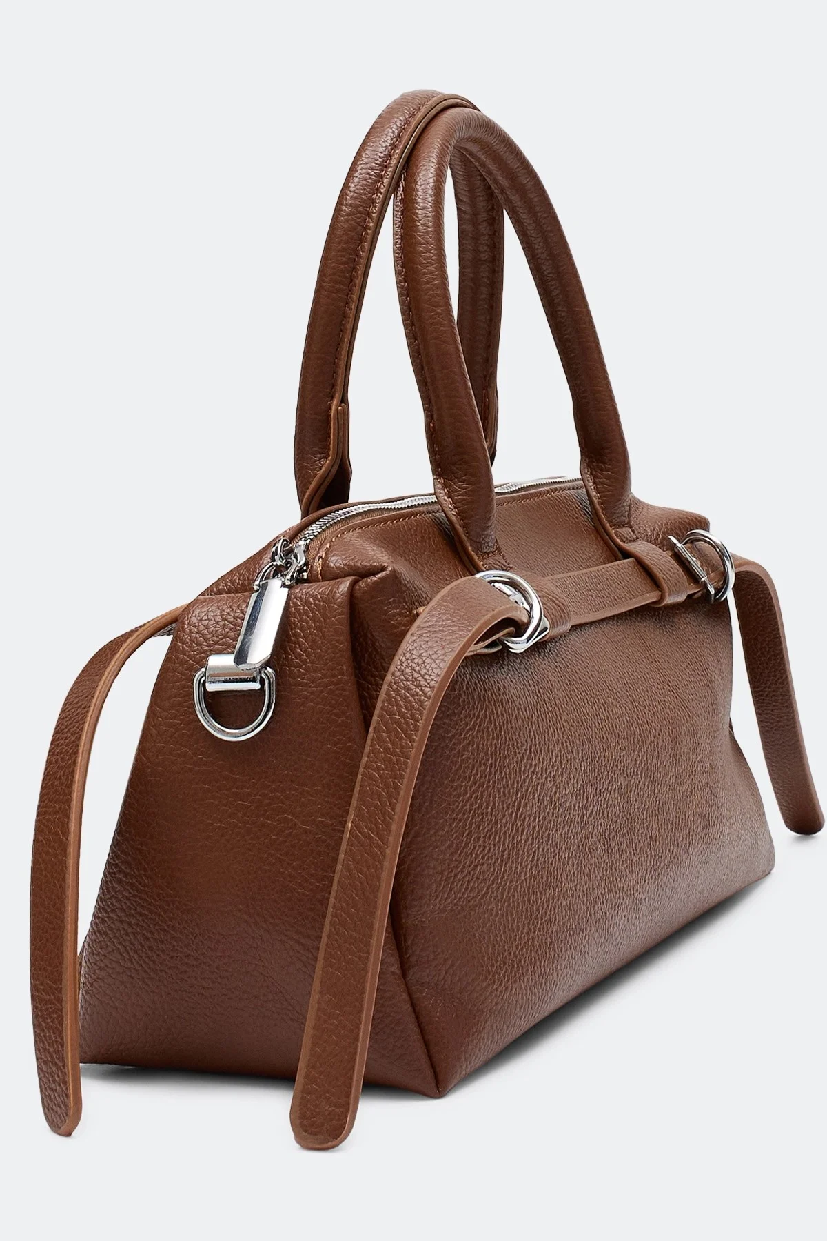 Сумка-багет с декоративными ремешками, One