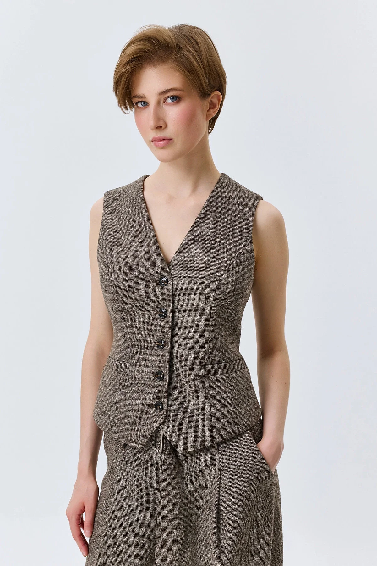 Жилет с узором Herringbone, 52