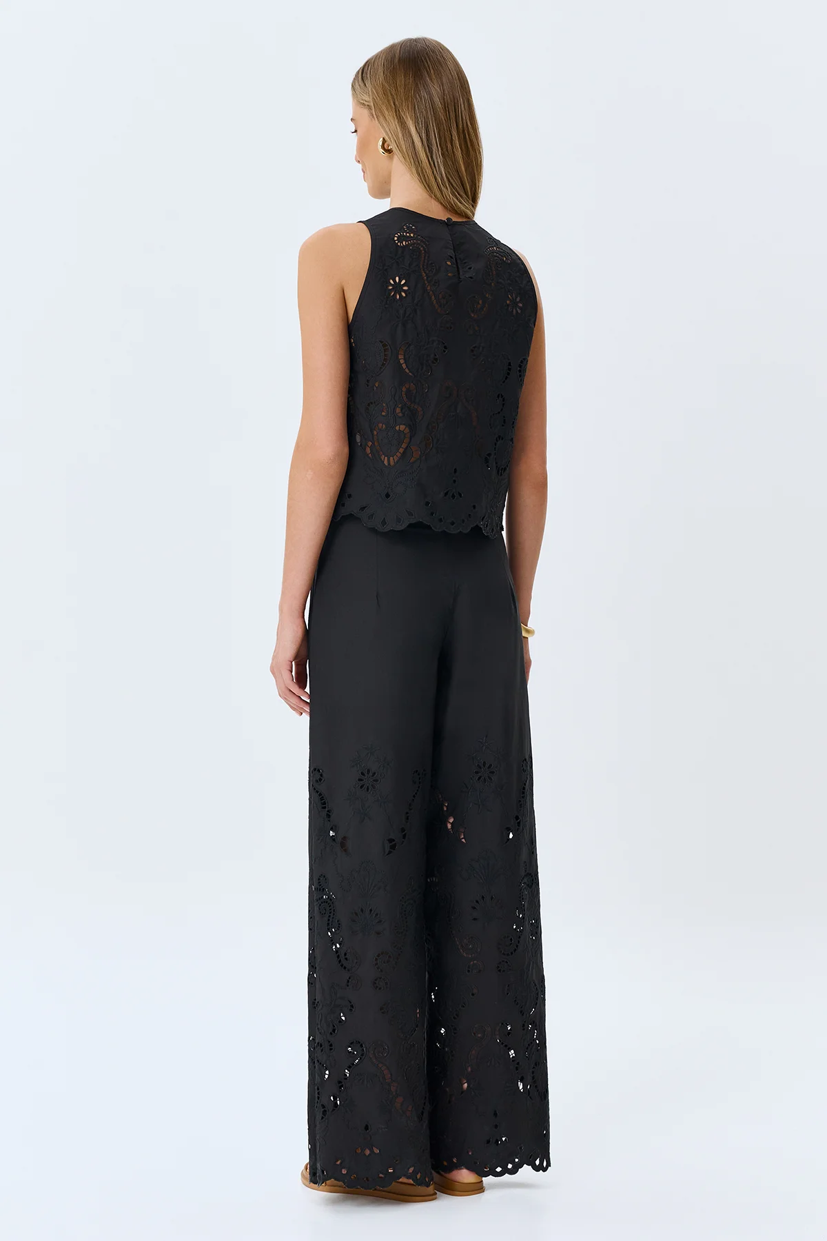 Ажурные брюки с купонной вышивкой, 48