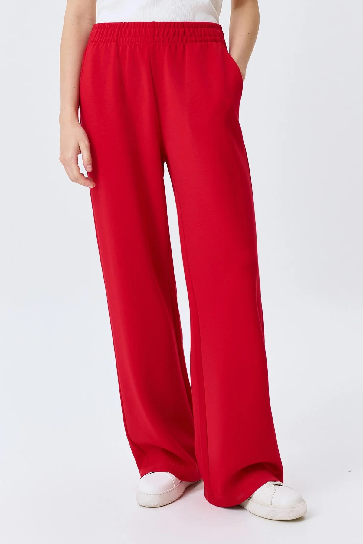 Яркие трикотажные брюки, 42