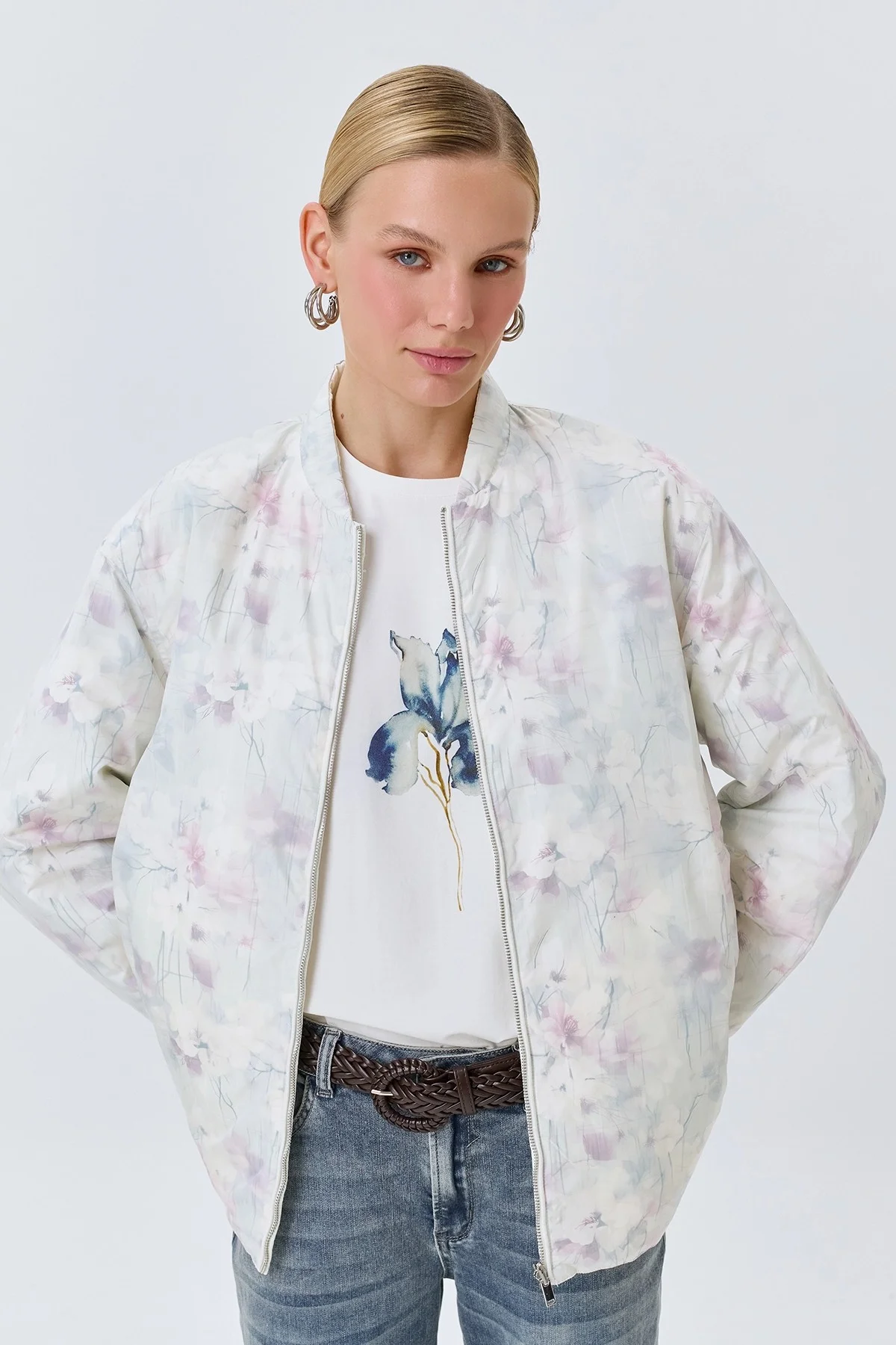 Двусторонняя куртка с флоральным принтом, 42