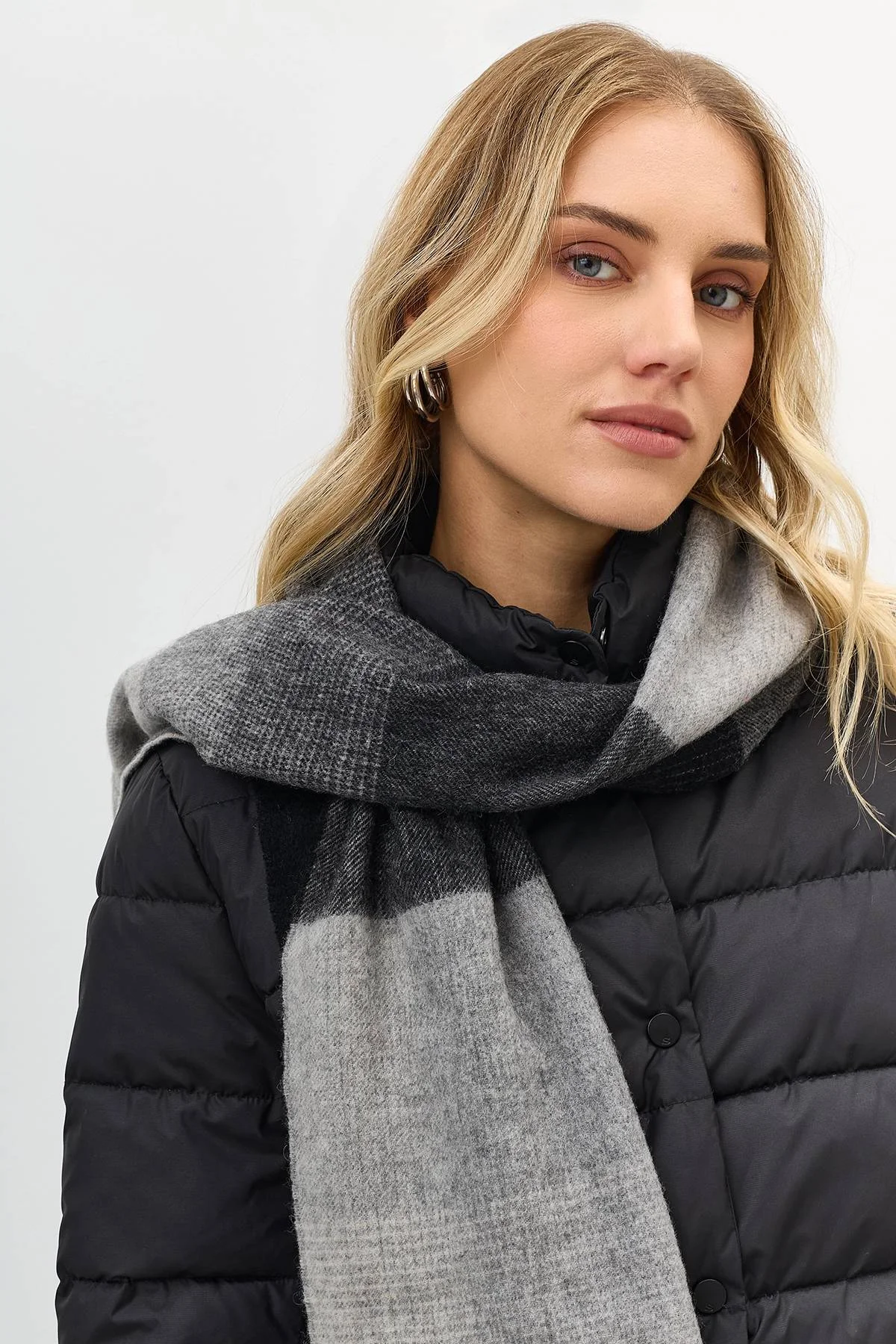 Шарф из 100% шерсти с клетчатым принтом, One