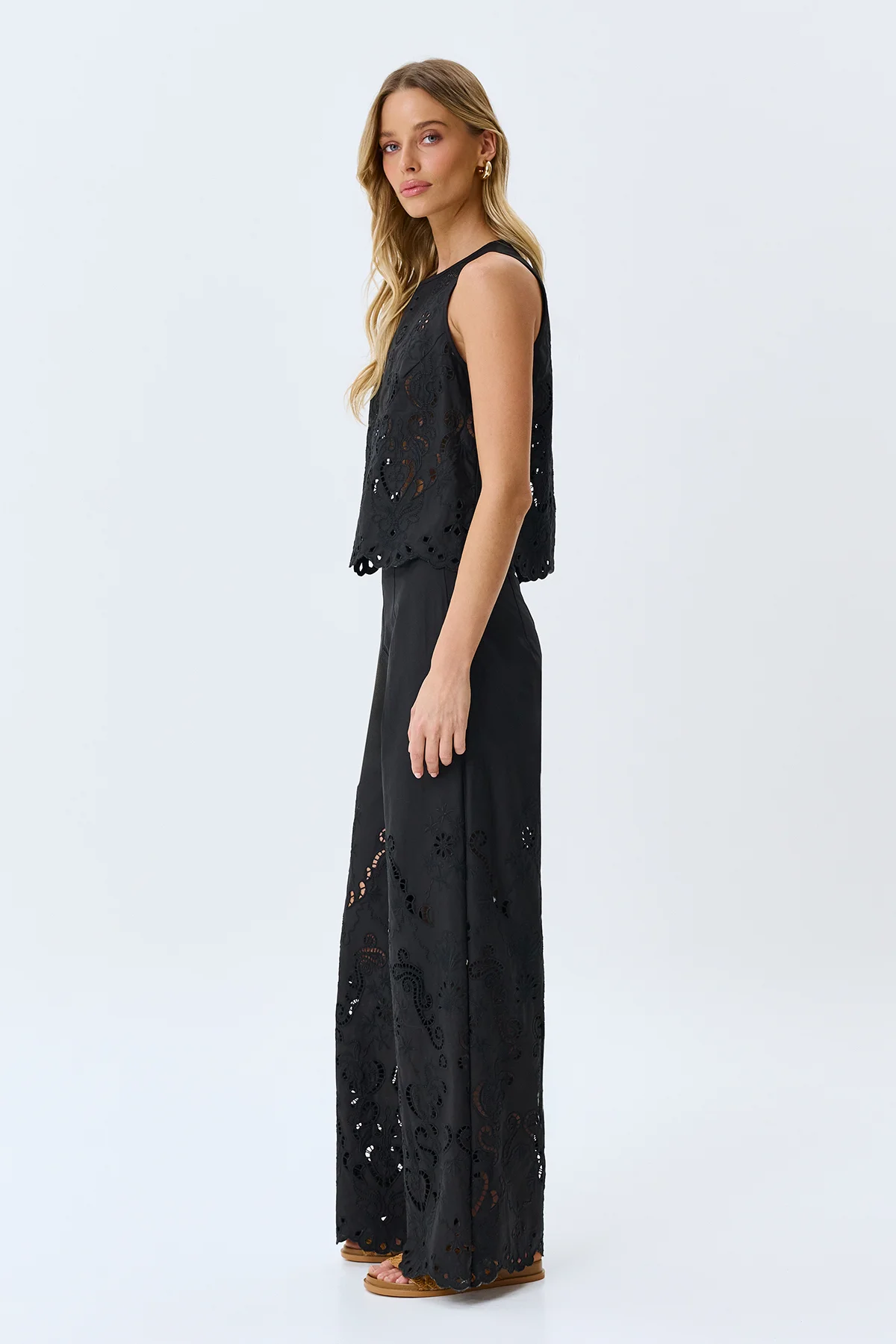 Топ вечерний ажурный с вышивкой летний, 46