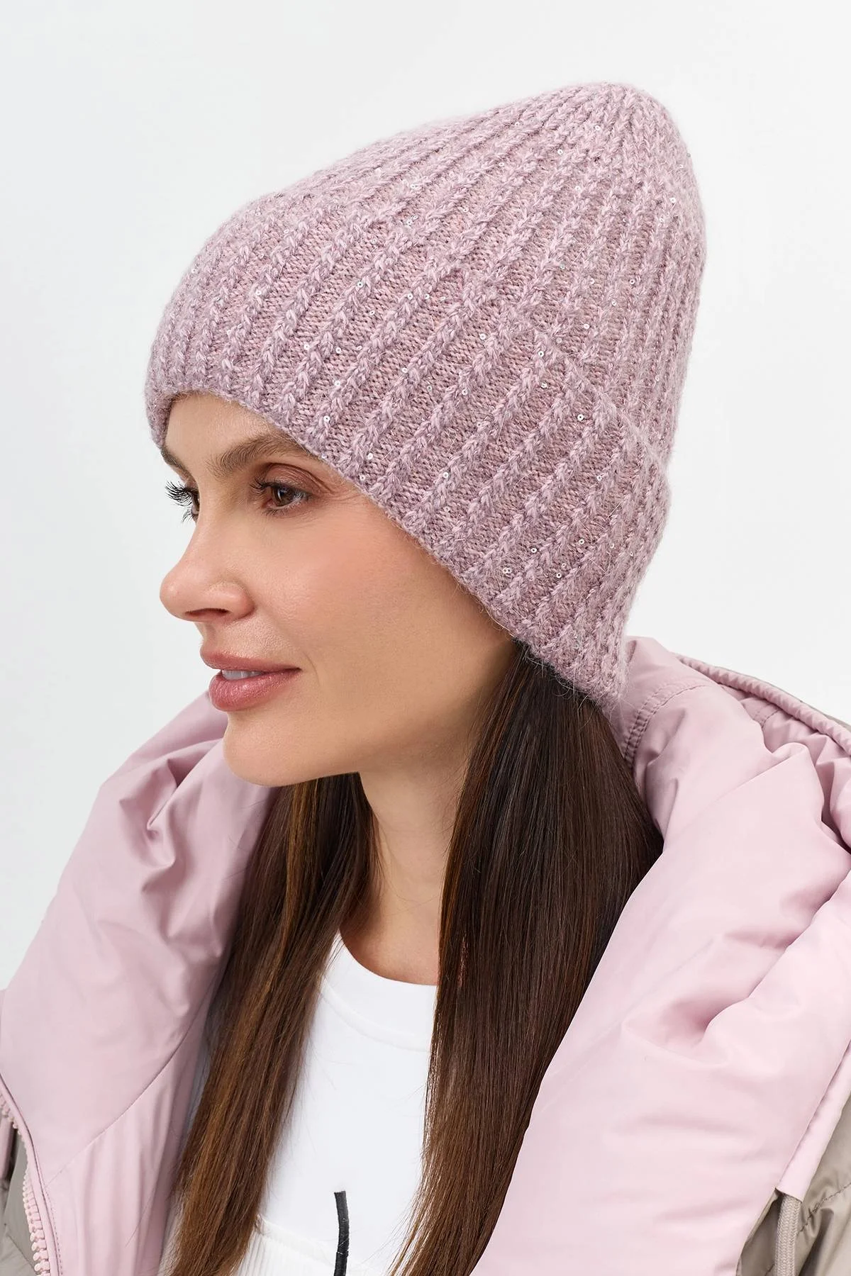 Шапка с мерцающим люрексом, One