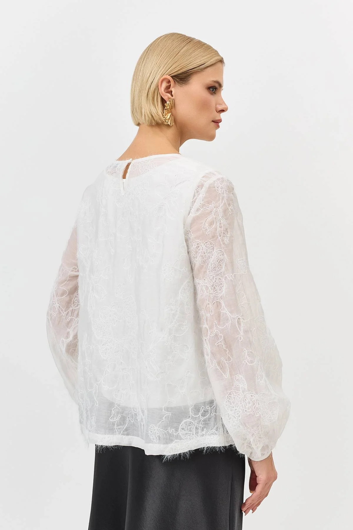 Лимитрированная серия романтичная блузка с вышивкой и ремень, 34