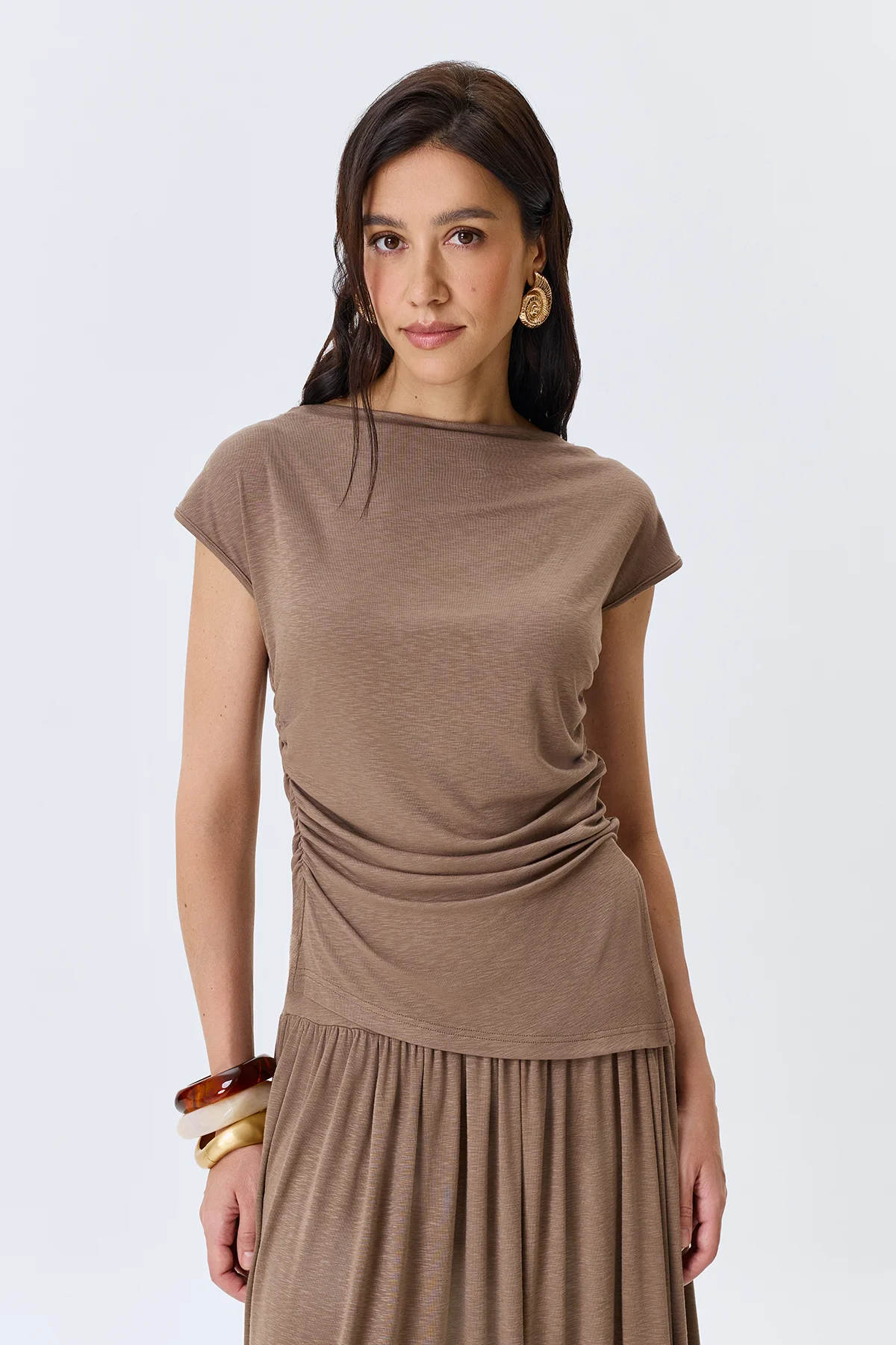 Асимметричный топ с драпировкой, 42