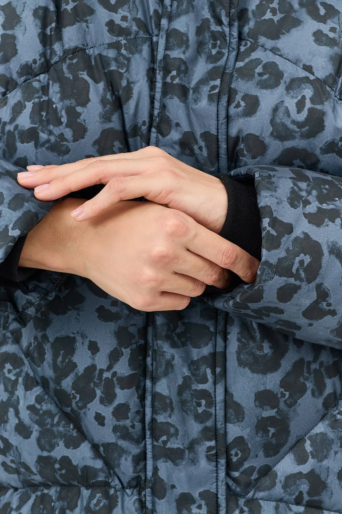 Куртка с принтом и меховой опушкой, 40