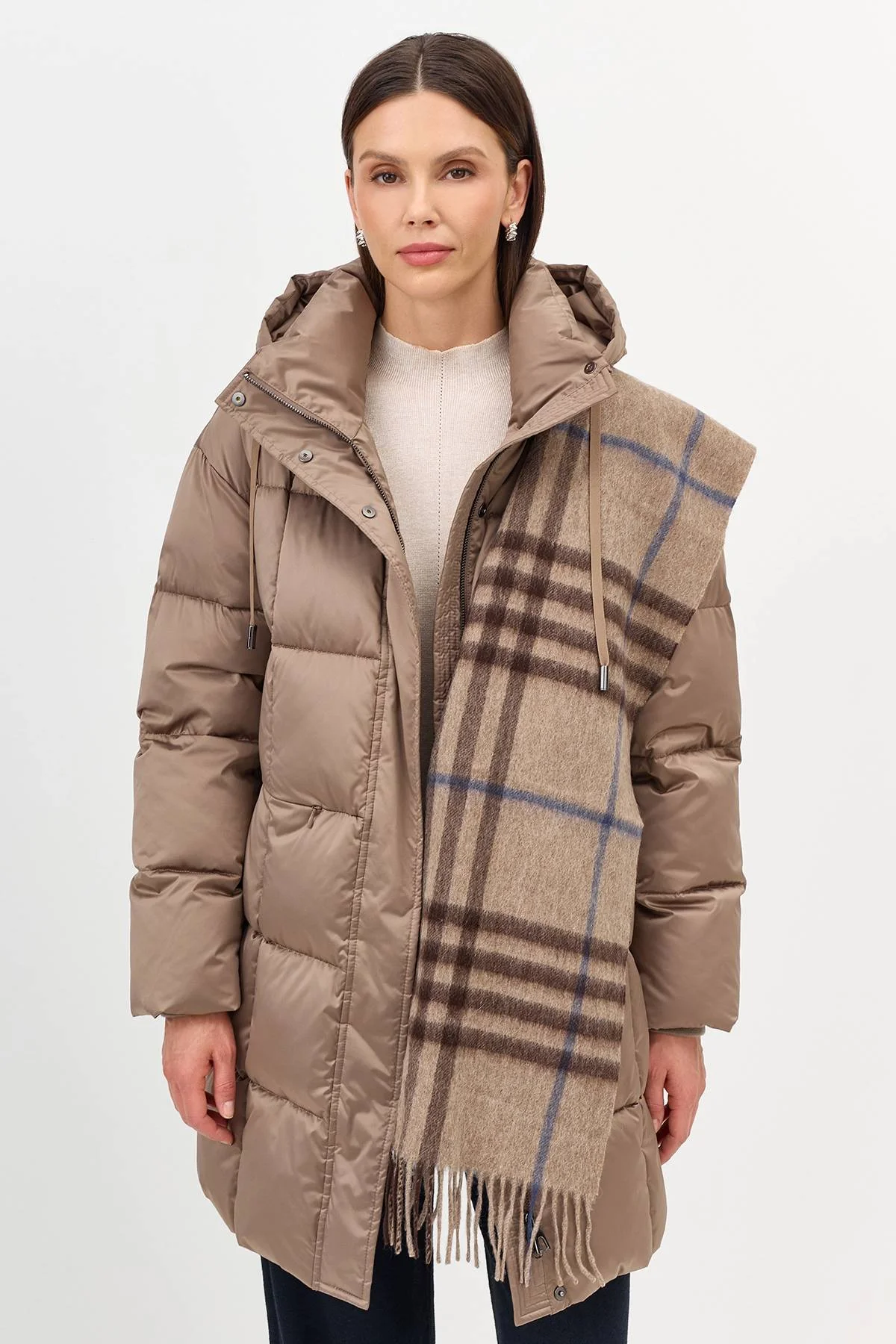 Шарф в клетку из 100% шерсти, One