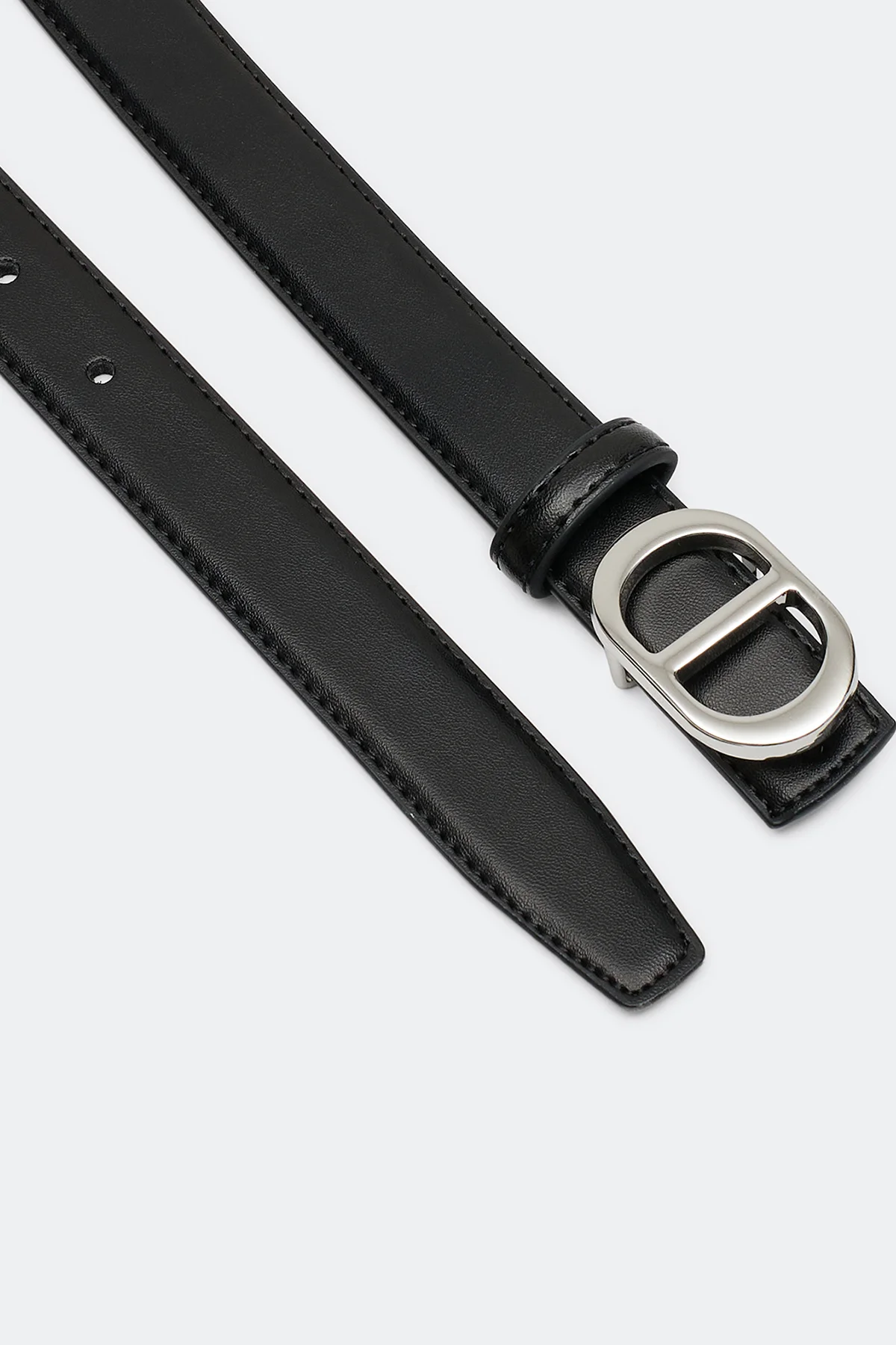 Кожаный ремень с круглой пряжкой, S