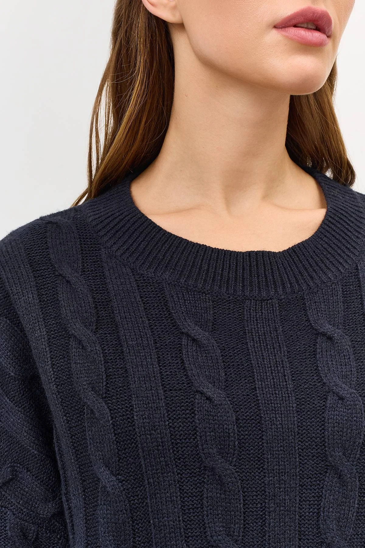 Лимитированная серия укороченный джемпер с косами и ремень, 40 Лимитированная серия укороченный джемпер с косами и ремень, 40