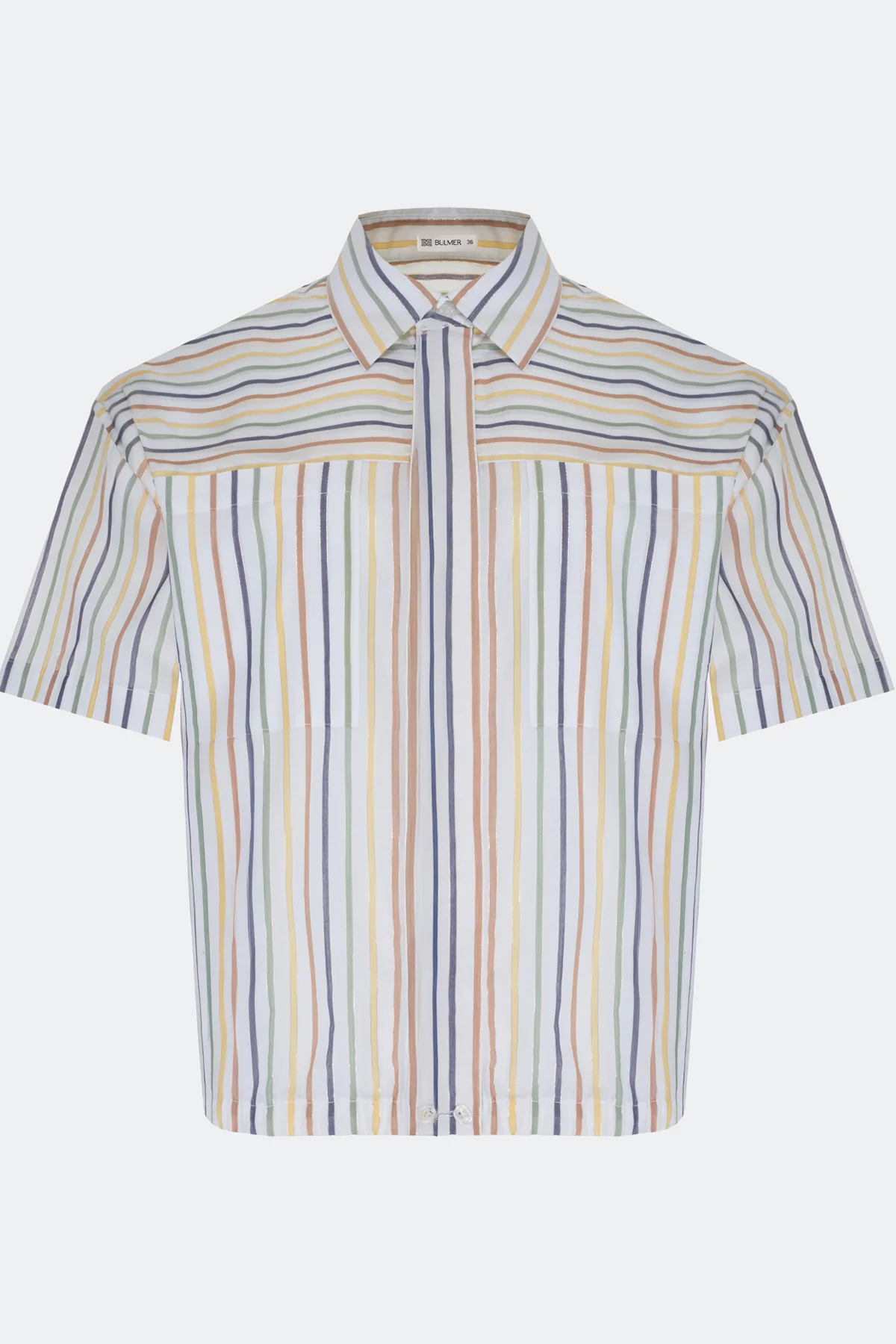 Легкая блузка в яркую полоску, 42