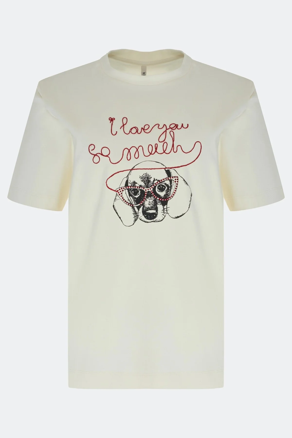 Футболка с принтом и вышивкой, 36