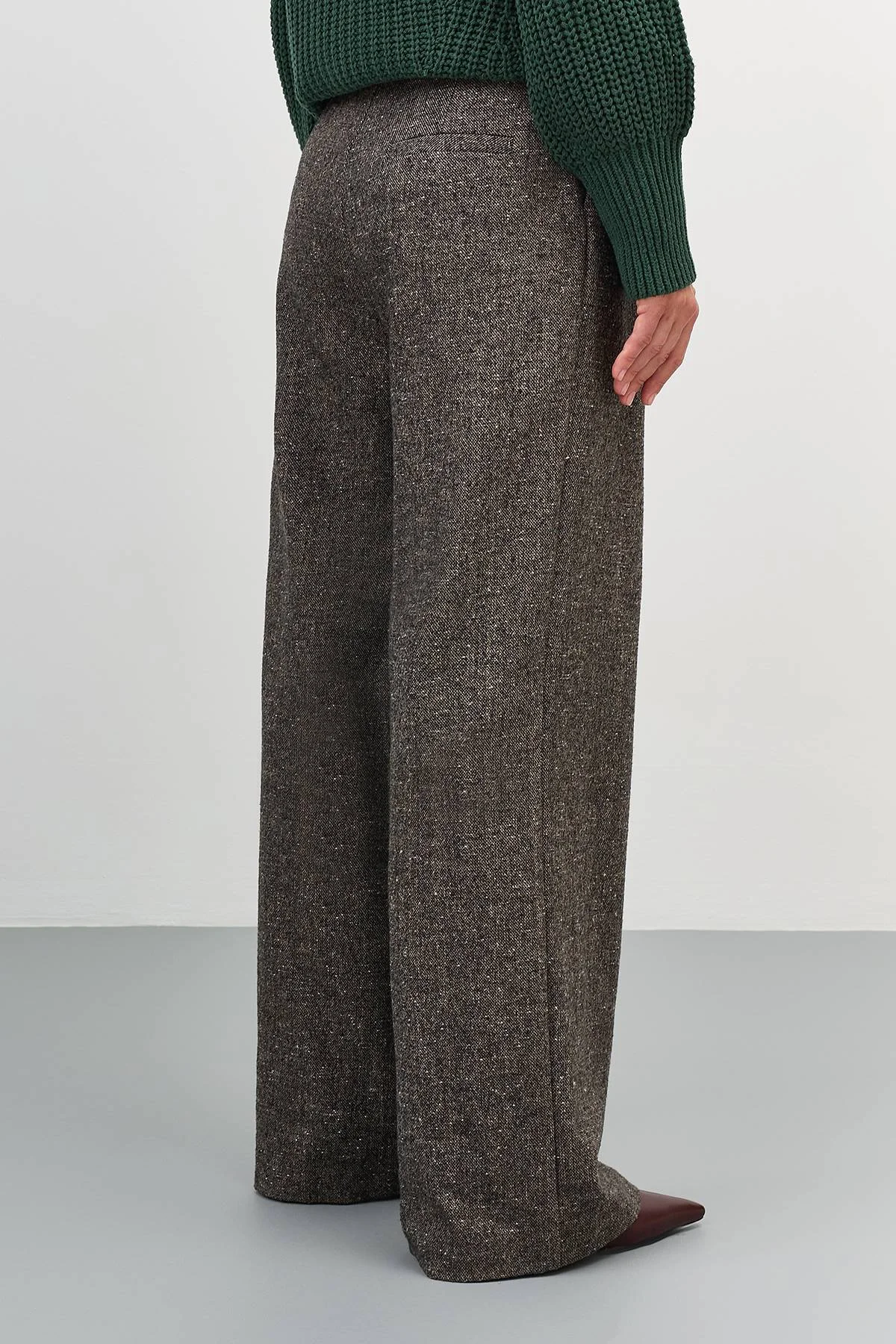 Лимитированная серия брюки палаццо из букле и ремень, 52