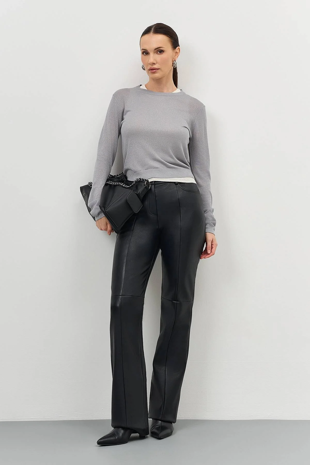 Комбинированный джемпер с люрексом, 40